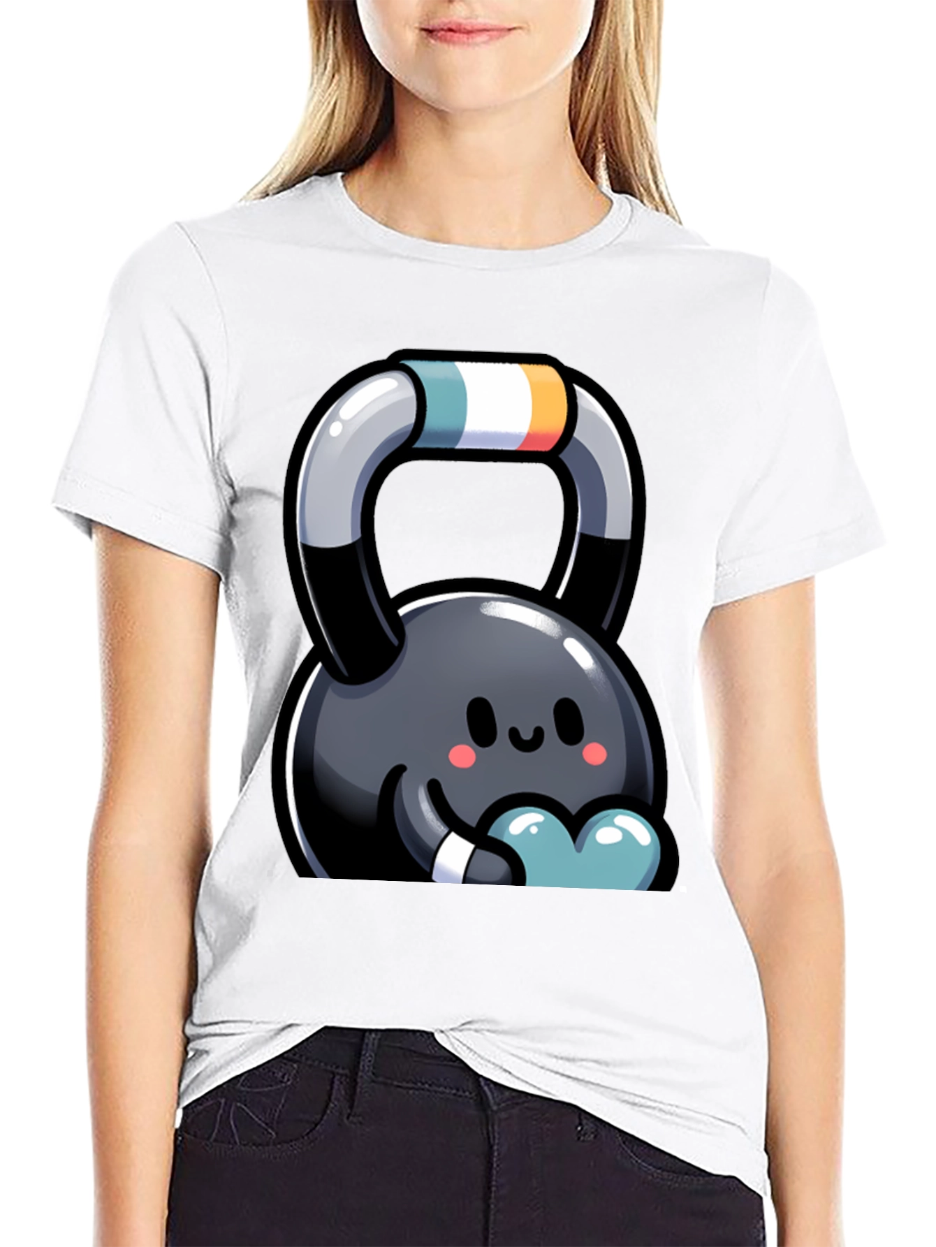 Cute Kettlebell Cartoon Graphic Tee