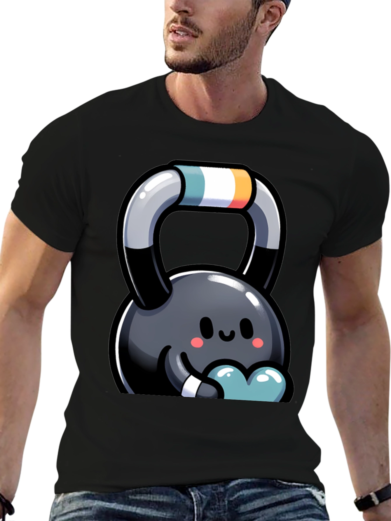 Cute Kettlebell Cartoon Graphic Tee
