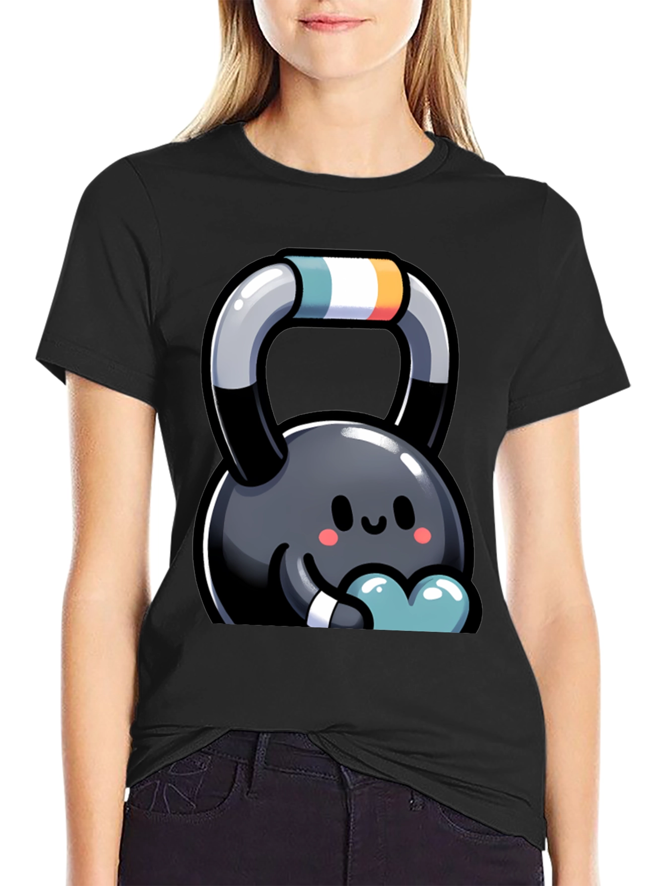 Cute Kettlebell Cartoon Graphic Tee
