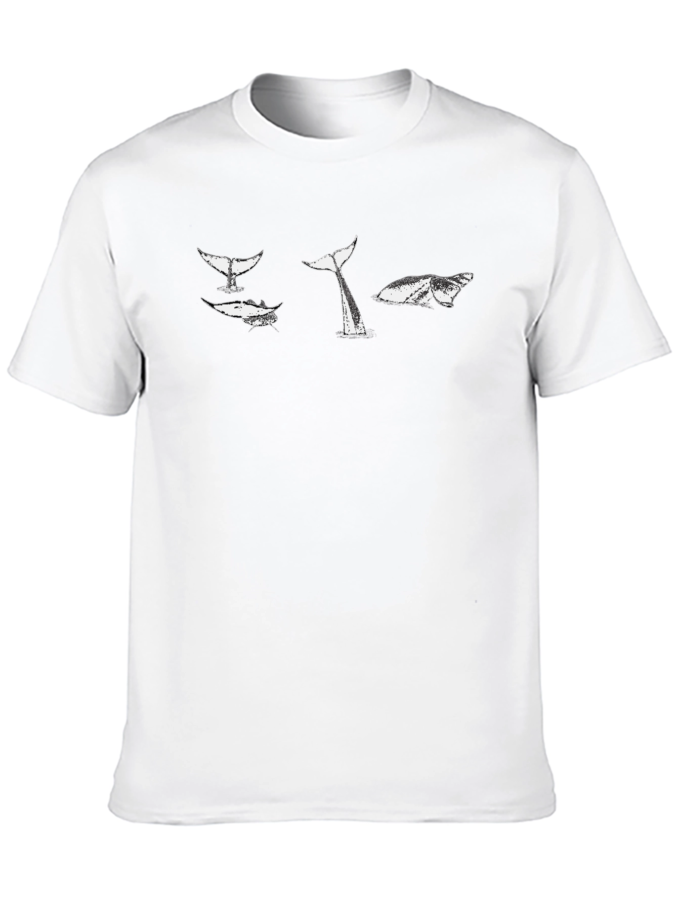 Whale Tail Graphic T-Shirt - Black Cotton Tee