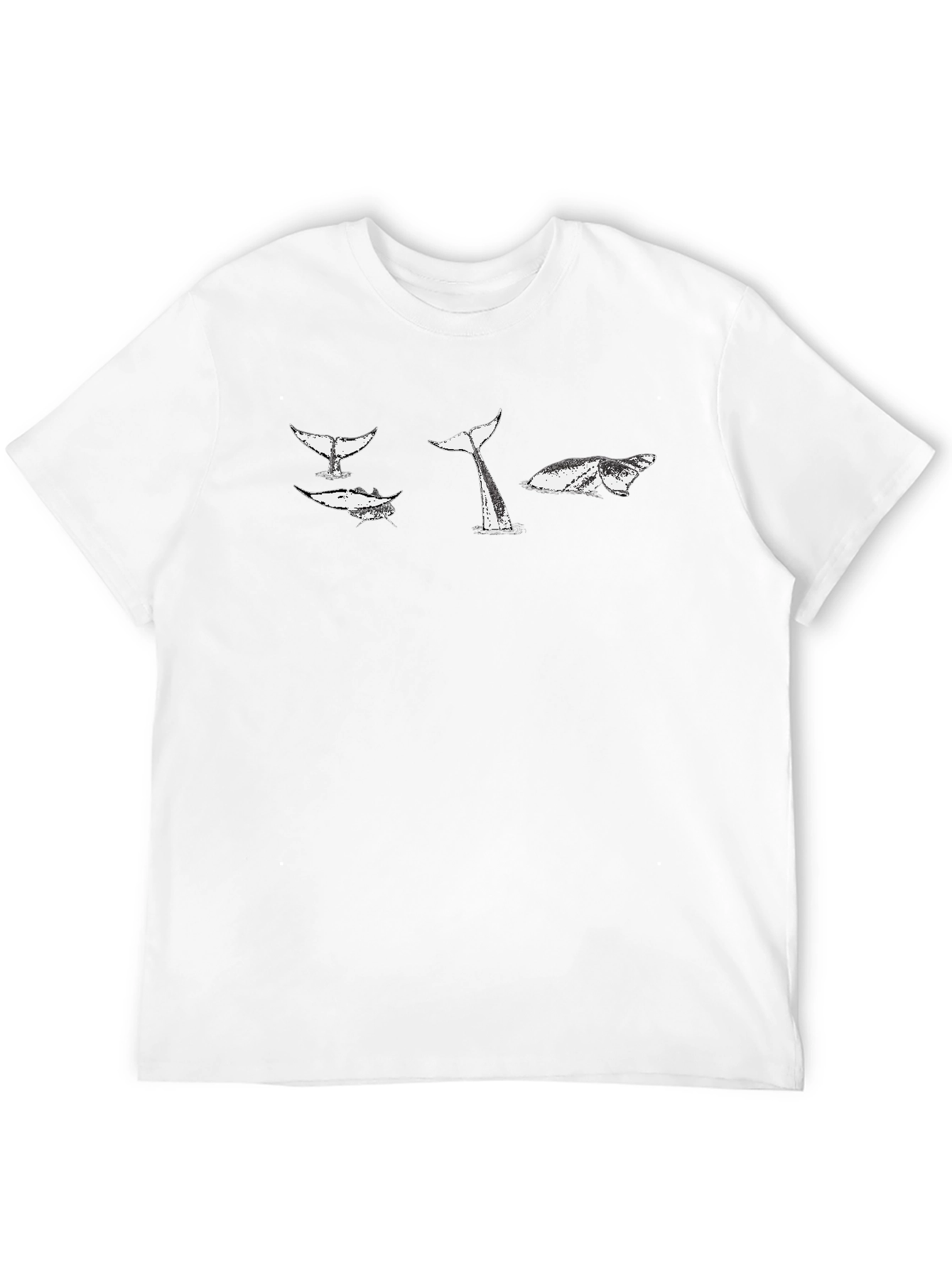 Whale Tail Graphic T-Shirt - Black Cotton Tee
