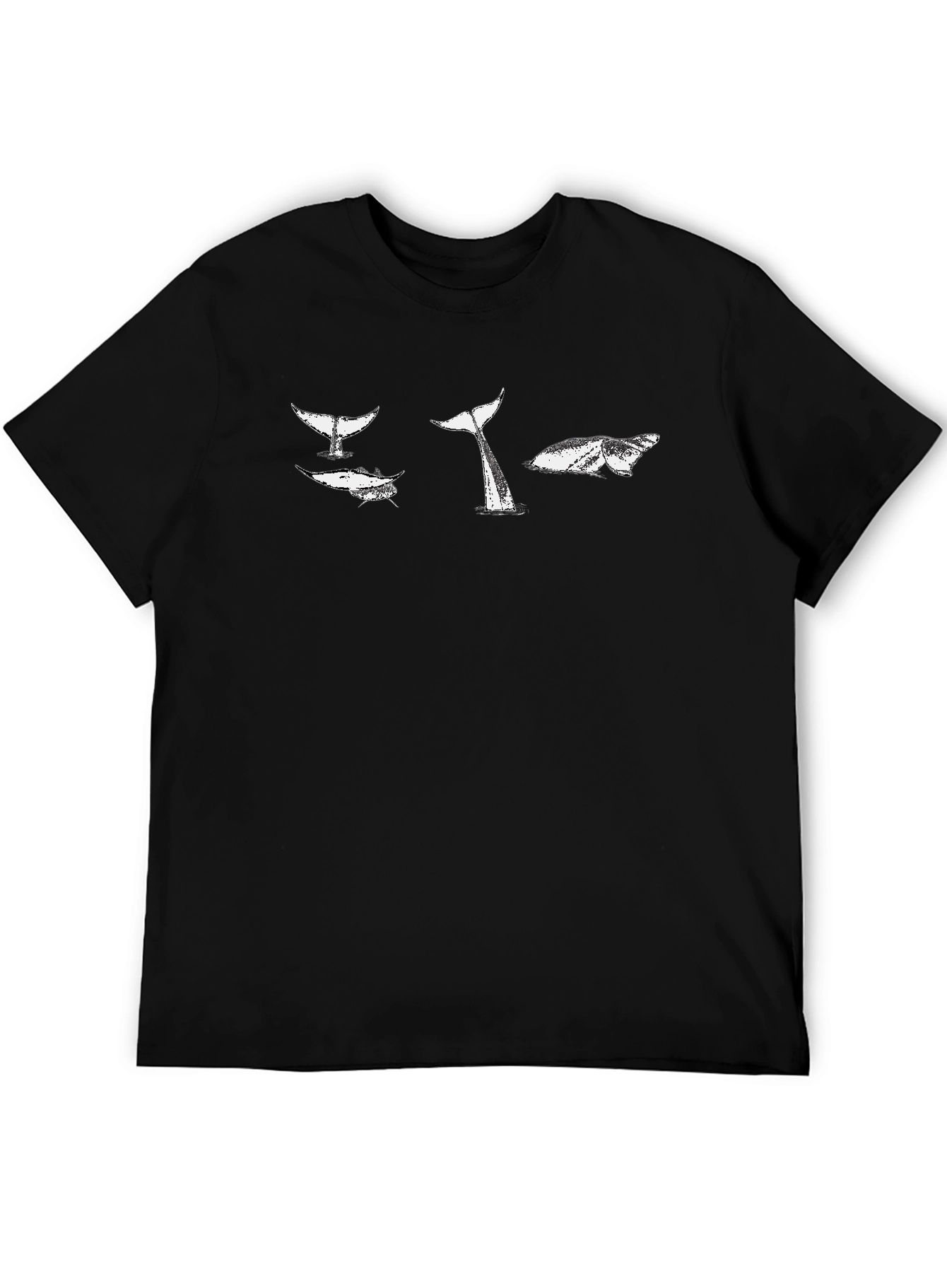 Whale Tail Graphic T-Shirt - Black Cotton Tee