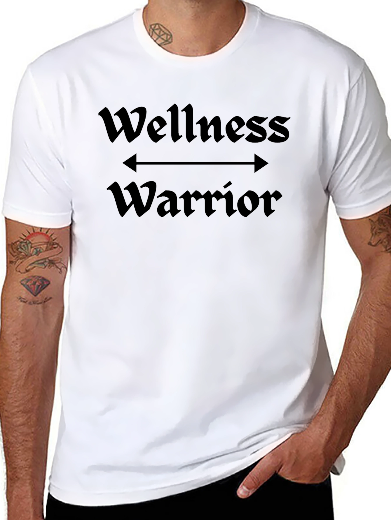 Wellness Warrior Black Graphic Tee Shirt