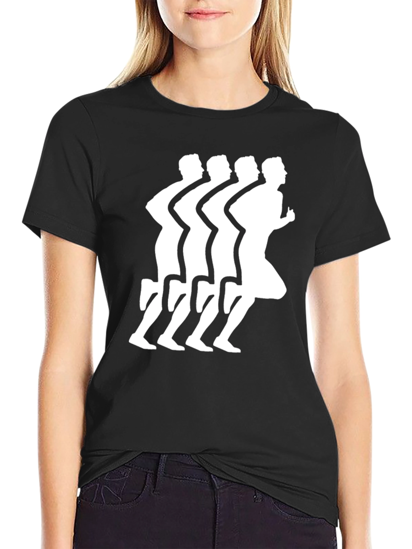 Mens Black Running Graphic T-Shirt