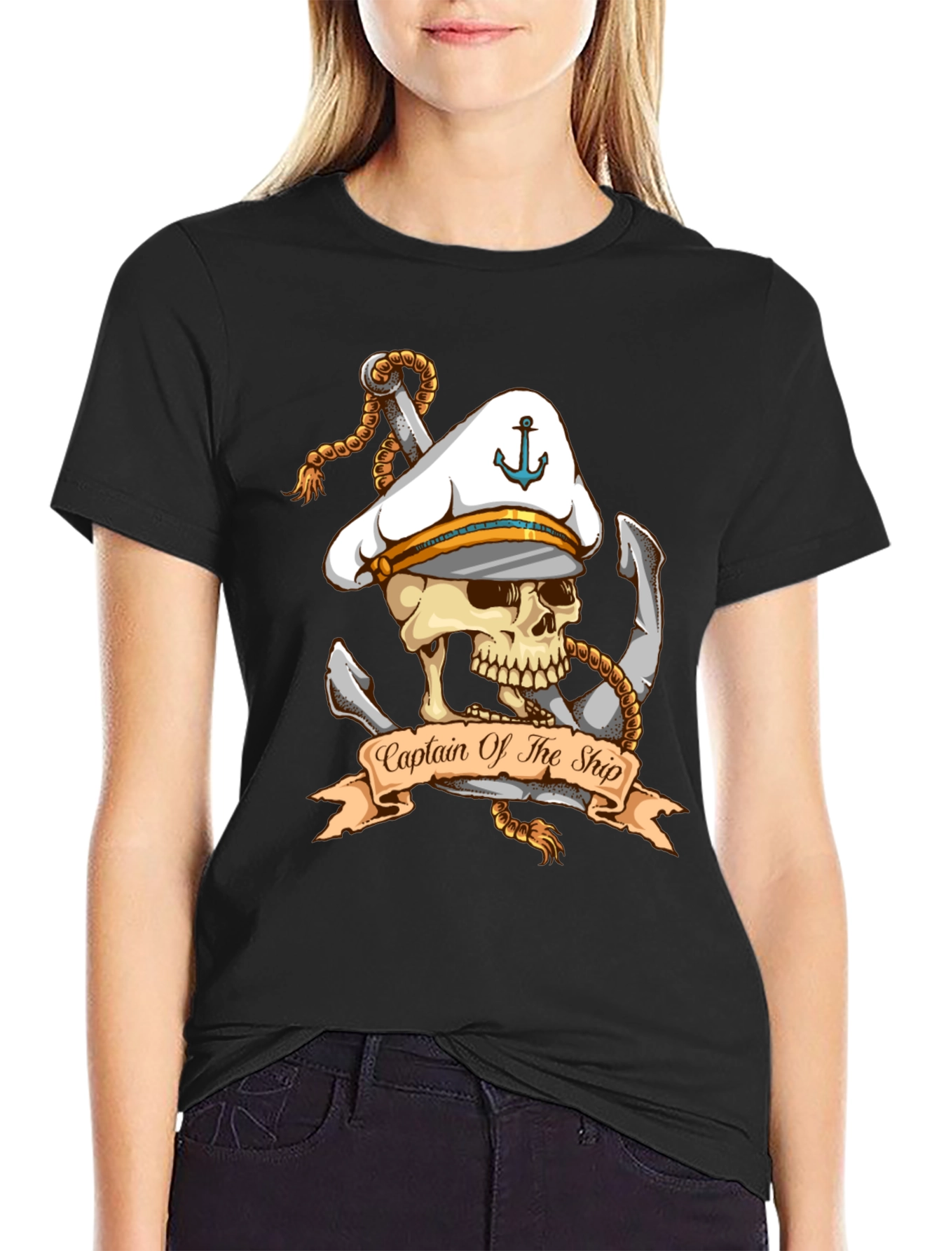 Captain of The Ship Skull Graphic T-Shirt