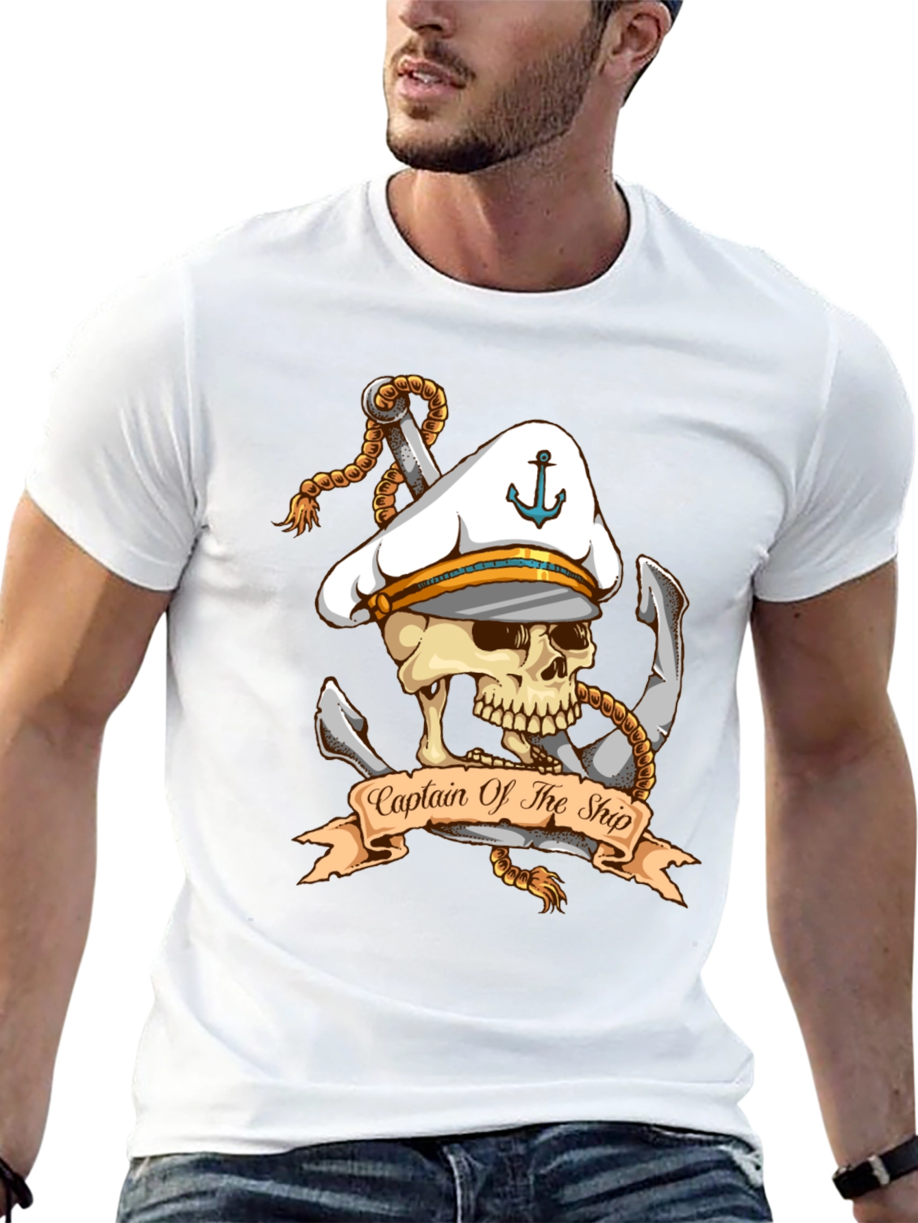 Captain of The Ship Skull Graphic T-Shirt