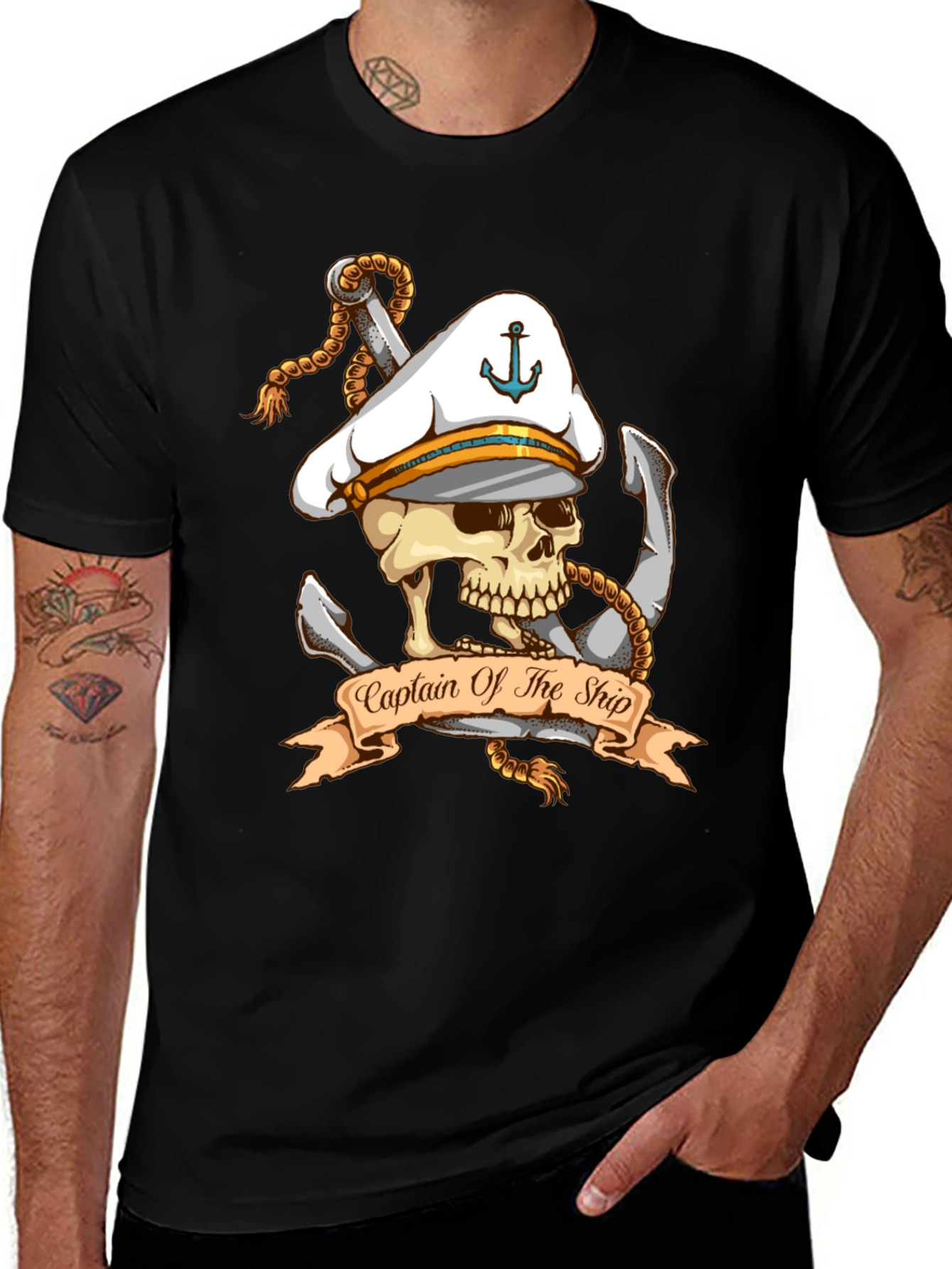 Captain of The Ship Skull Graphic T-Shirt