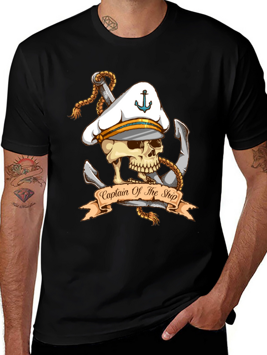 Captain of The Ship Skull Graphic T-Shirt