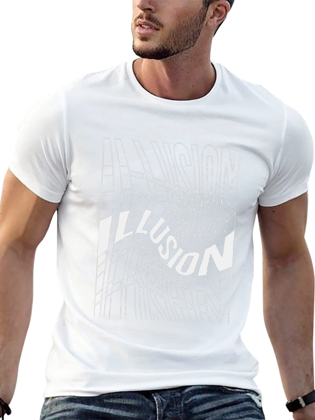 Optical Illusion Graphic Tee - Black