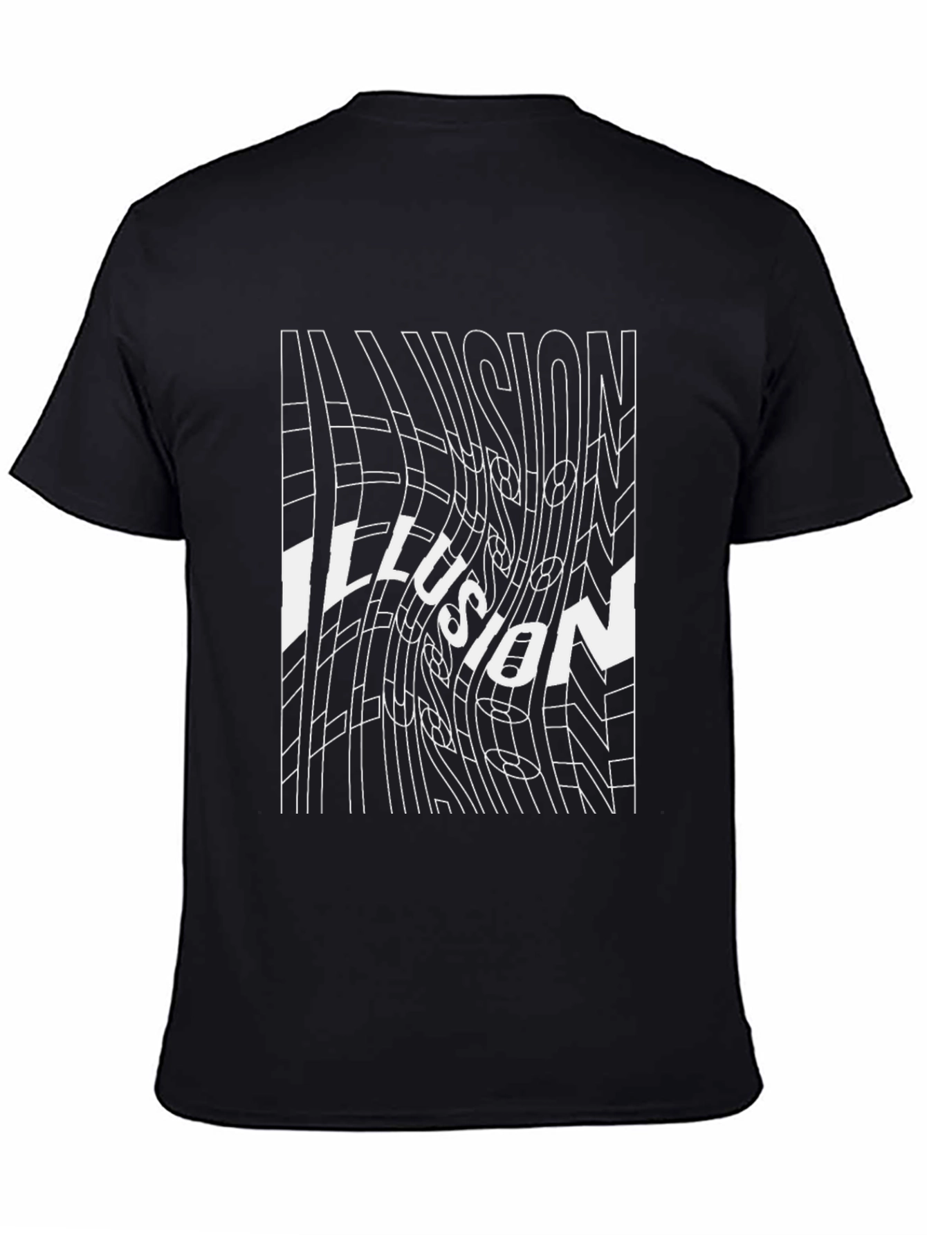 Optical Illusion Graphic Tee - Black