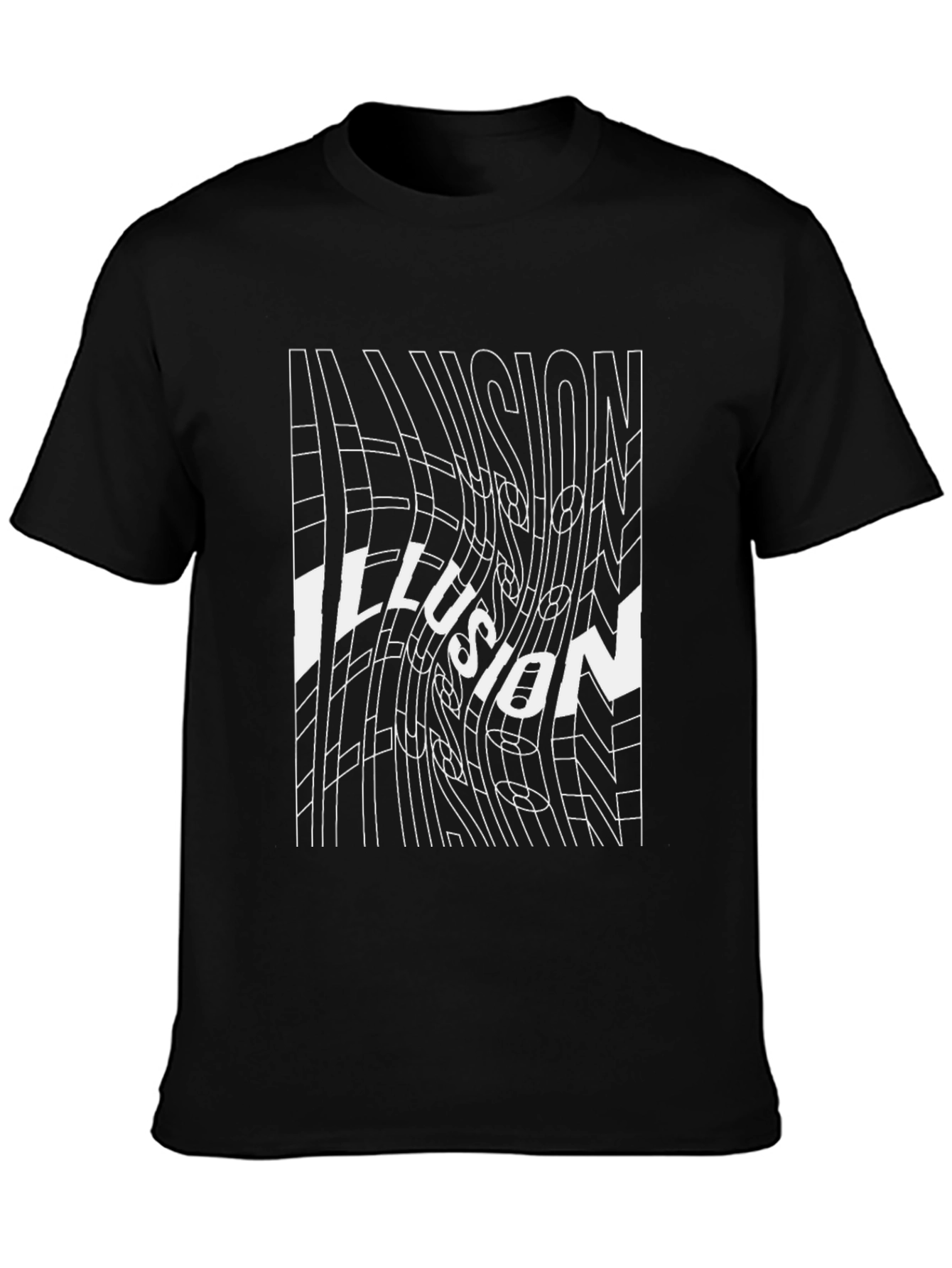 Optical Illusion Graphic Tee - Black