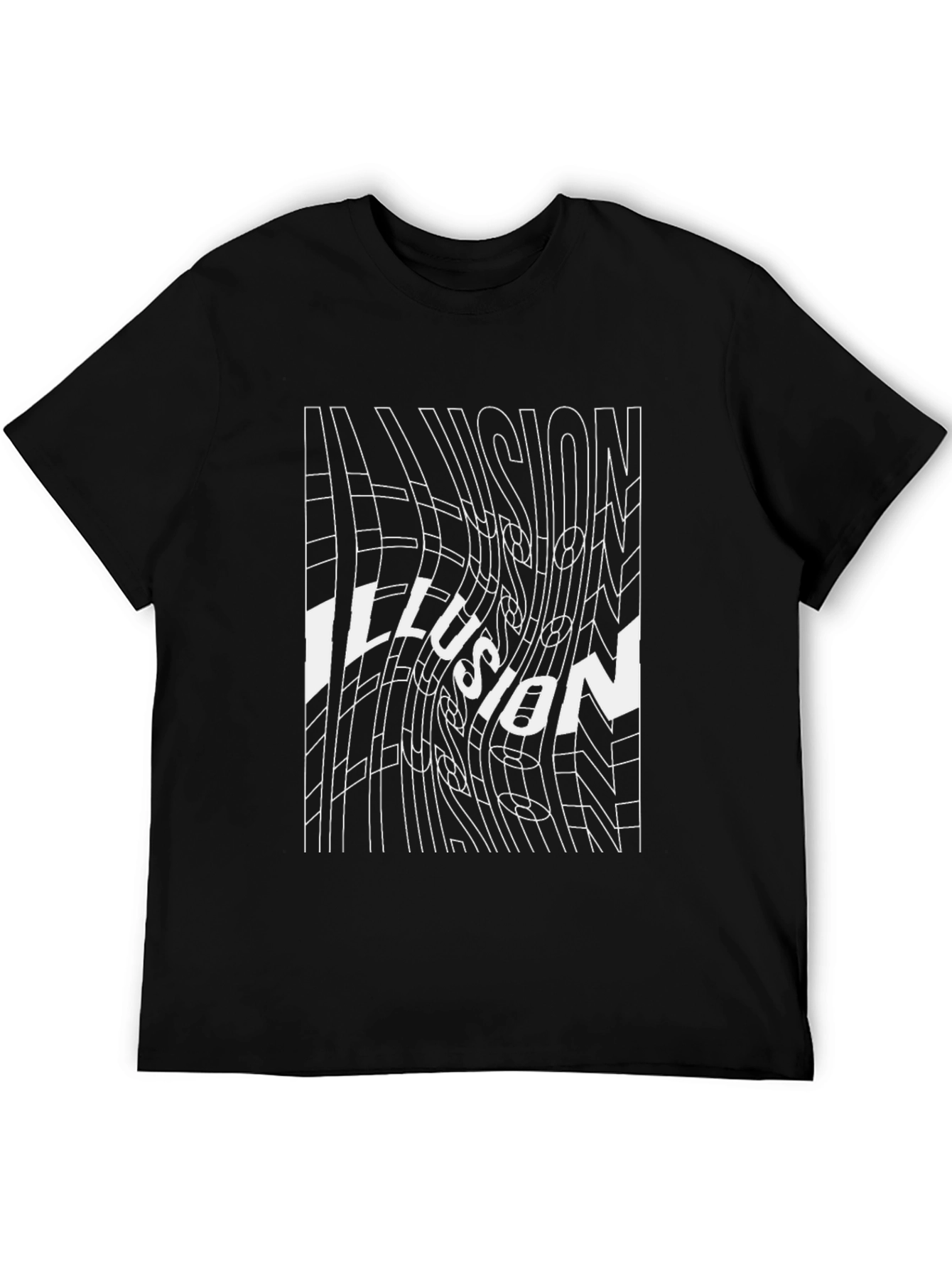 Optical Illusion Graphic Tee - Black