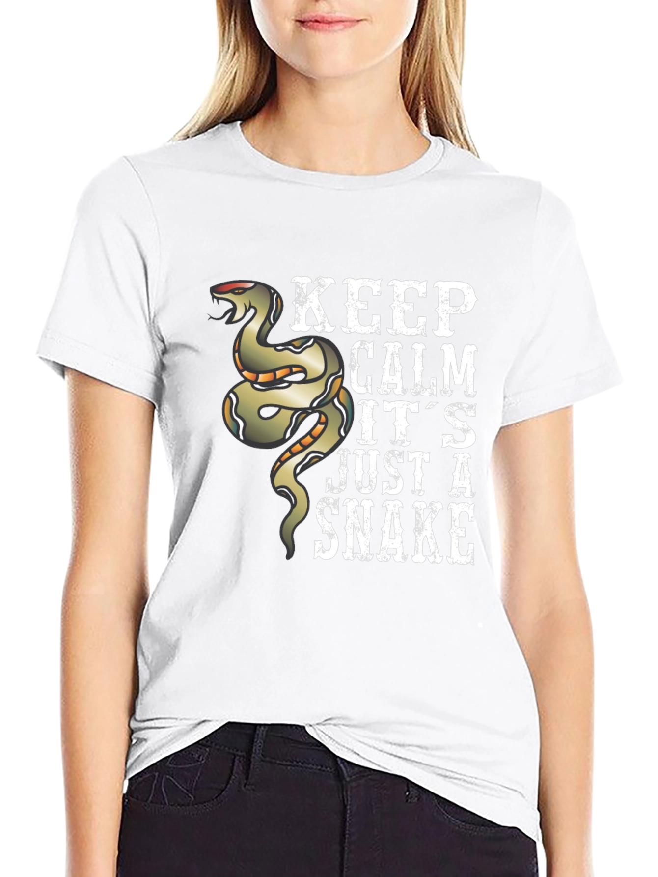 Keep Calm Snake Graphic T-Shirt