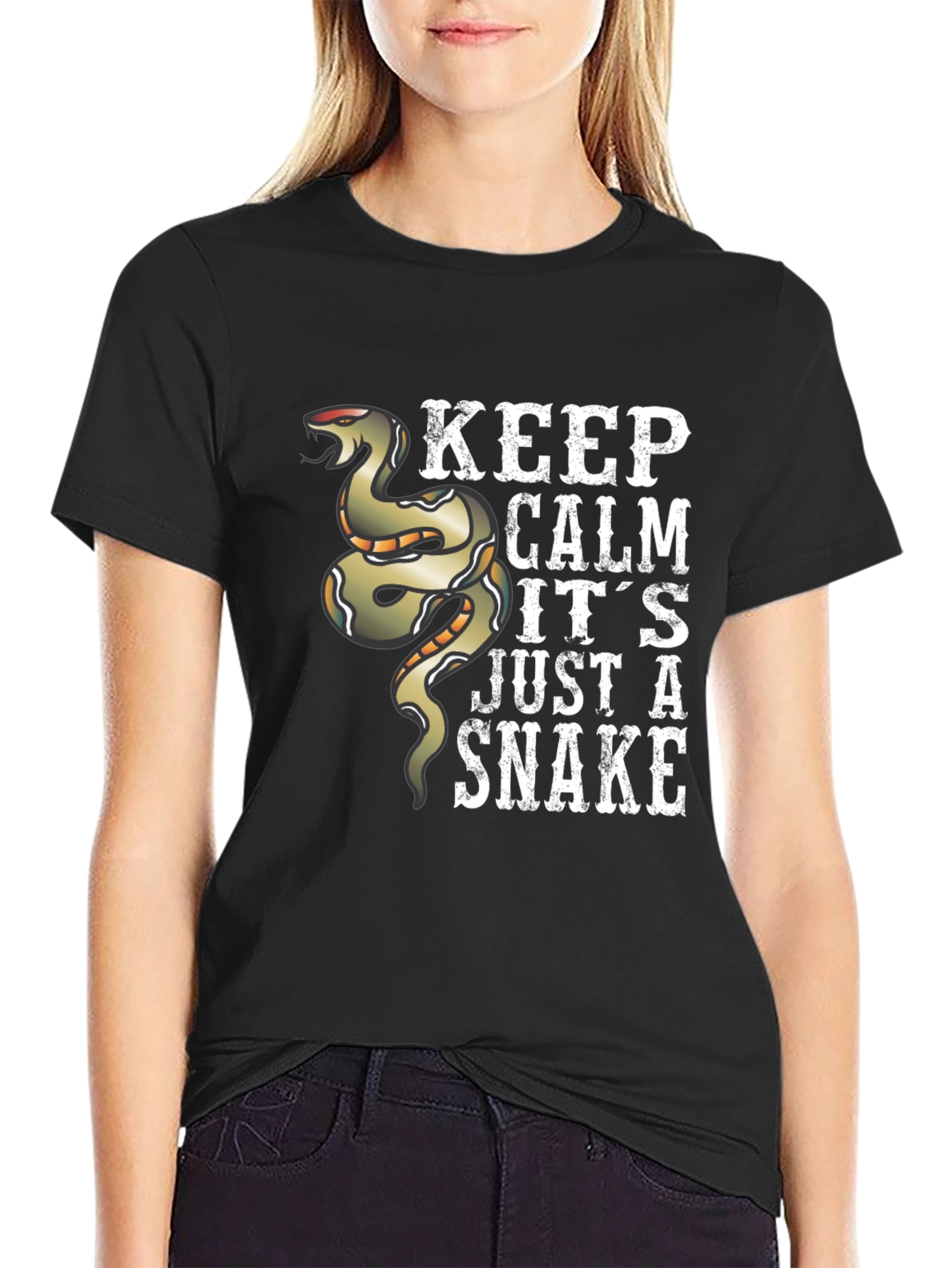 Keep Calm Snake Graphic T-Shirt