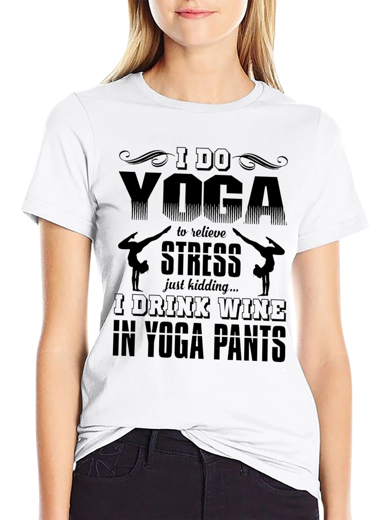 Yoga Wine Lover Graphic T-Shirt
