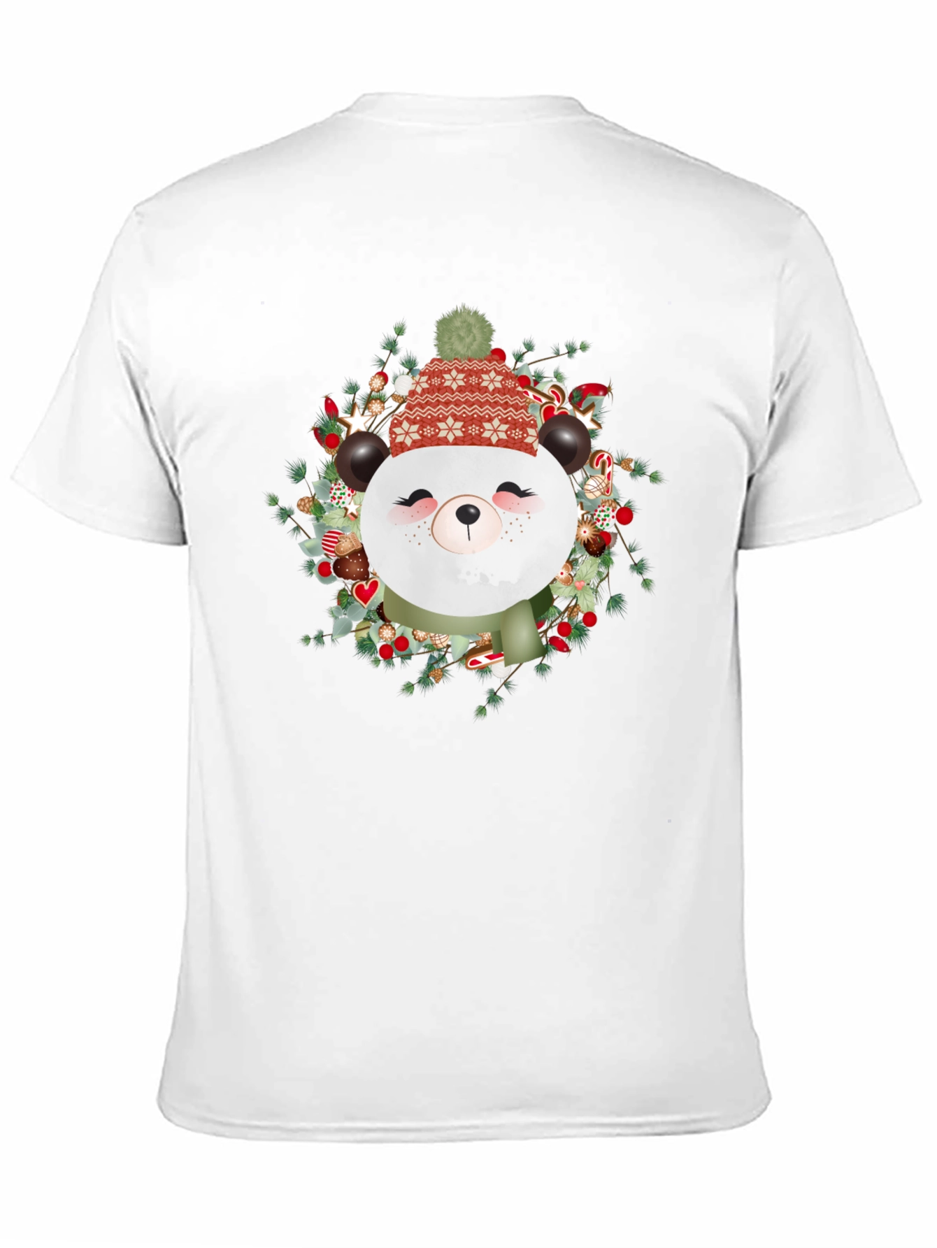 Festive Panda Graphic Tee - Holiday Style