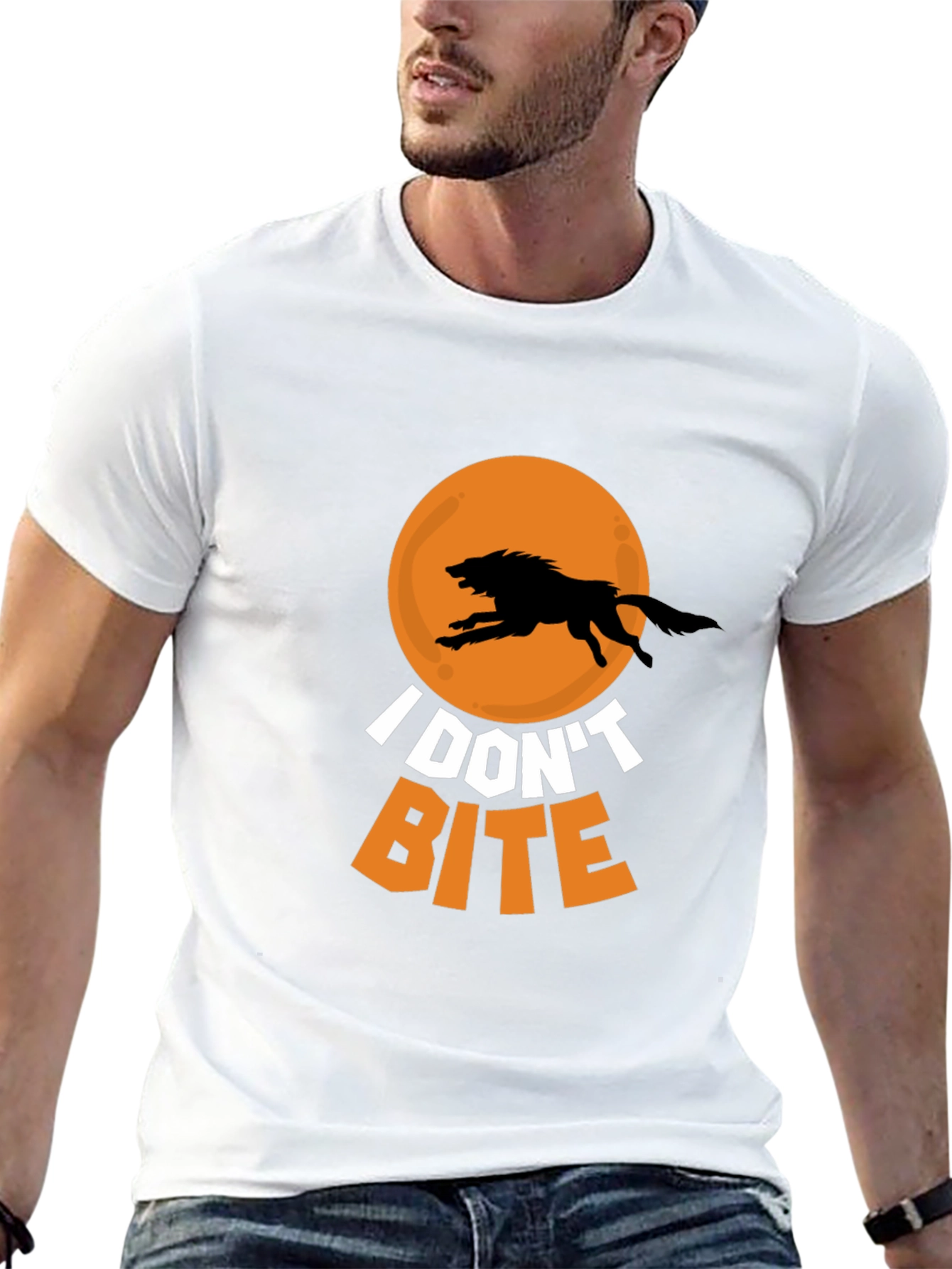 I Dont Bite Wolf Graphic Tee - Black