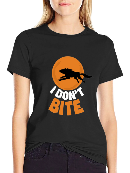 I Dont Bite Wolf Graphic Tee - Black