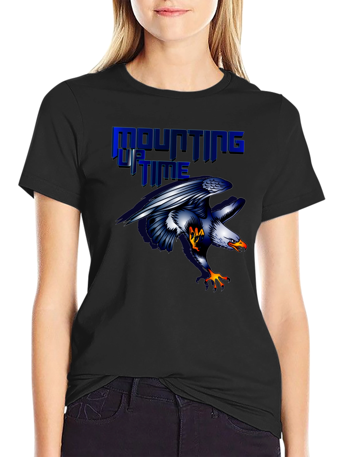 Mounting Up Time Eagle Graphic T-Shirt