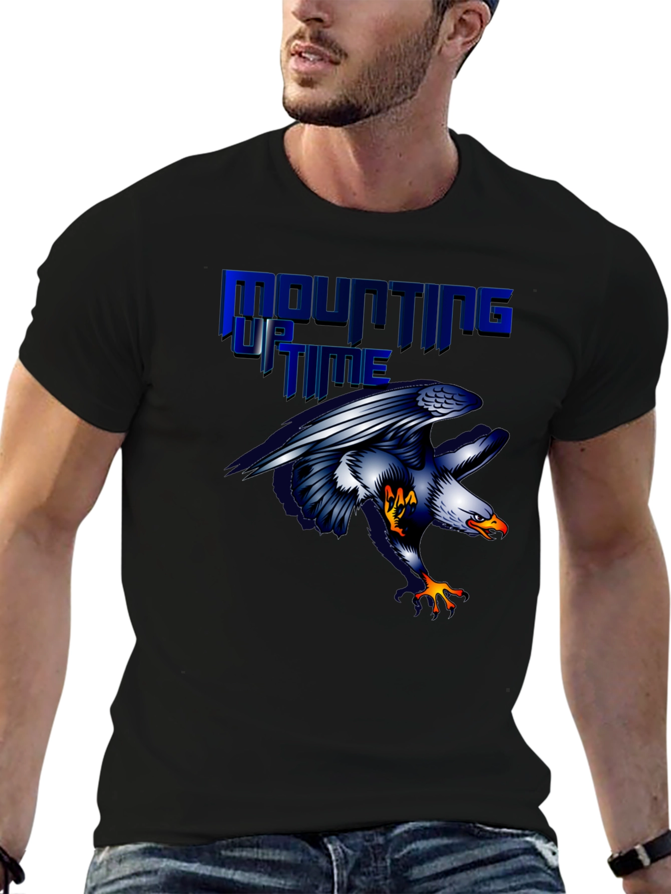 Mounting Up Time Eagle Graphic T-Shirt