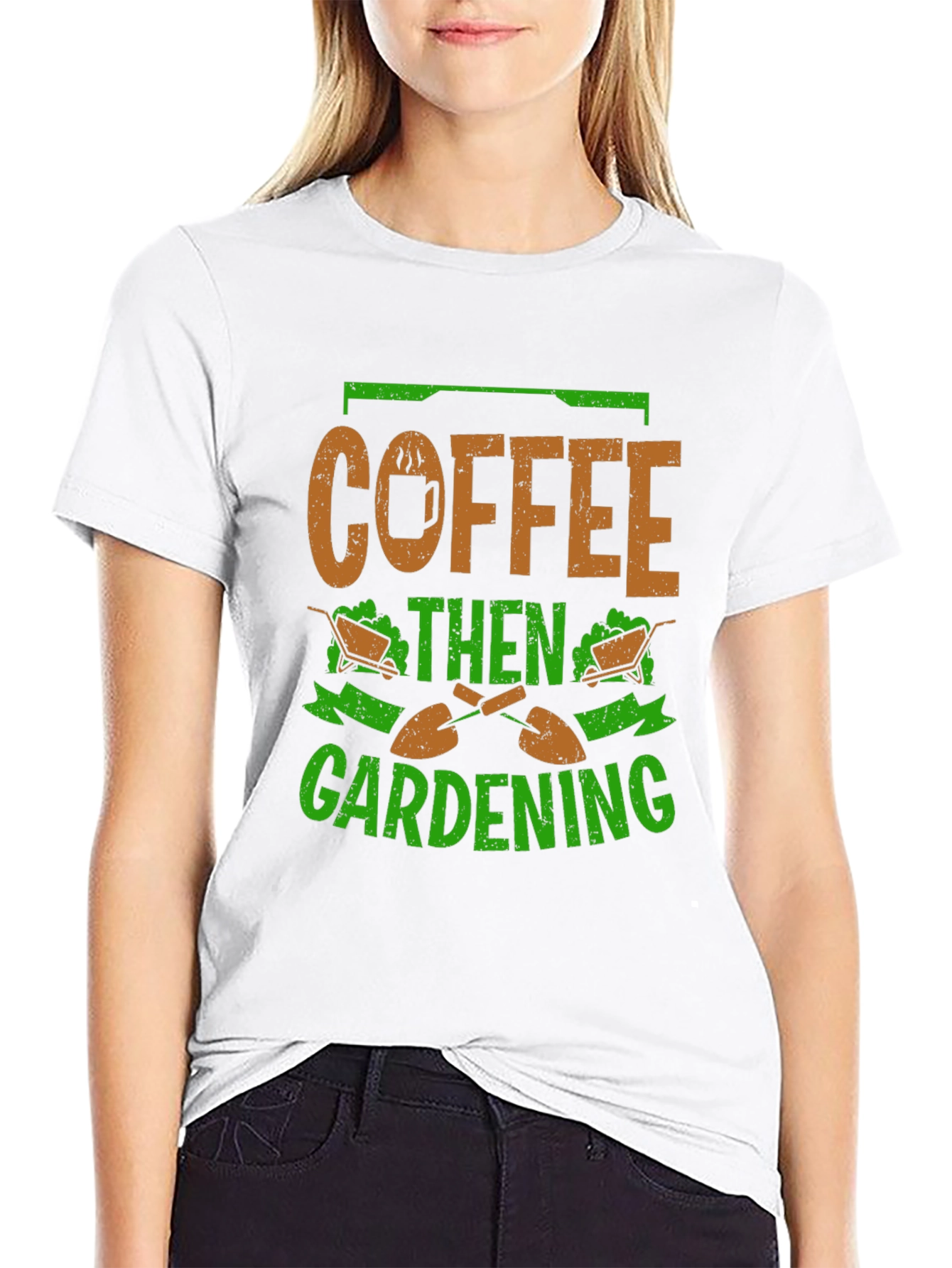 Coffee Then Gardening Graphic T-Shirt