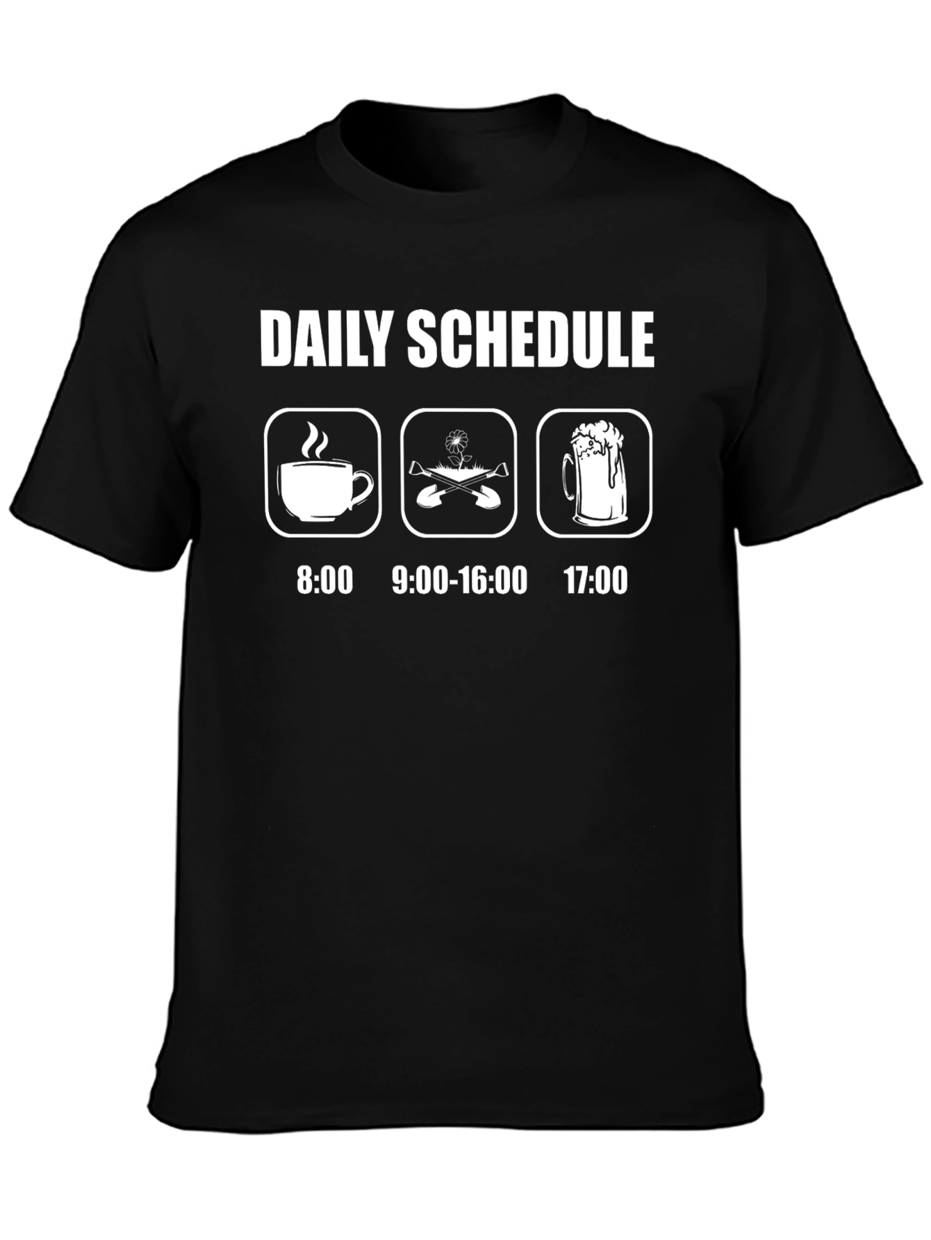 Funny Daily Schedule Gardening & Beer T-Shirt