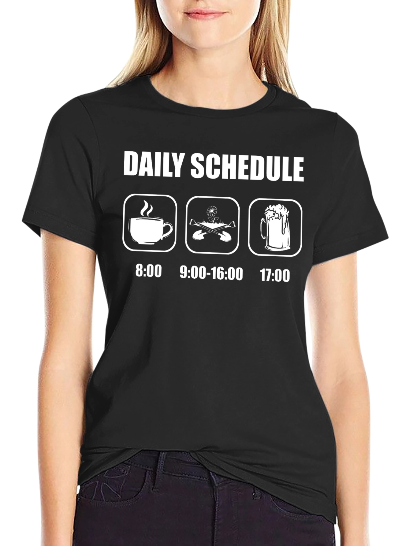 Funny Daily Schedule Gardening & Beer T-Shirt