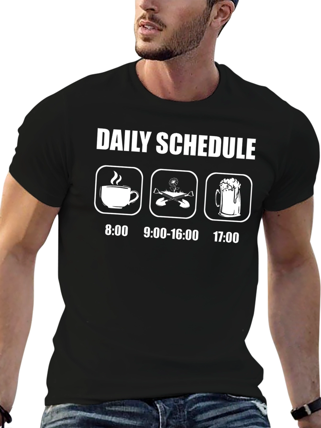 Funny Daily Schedule Gardening & Beer T-Shirt