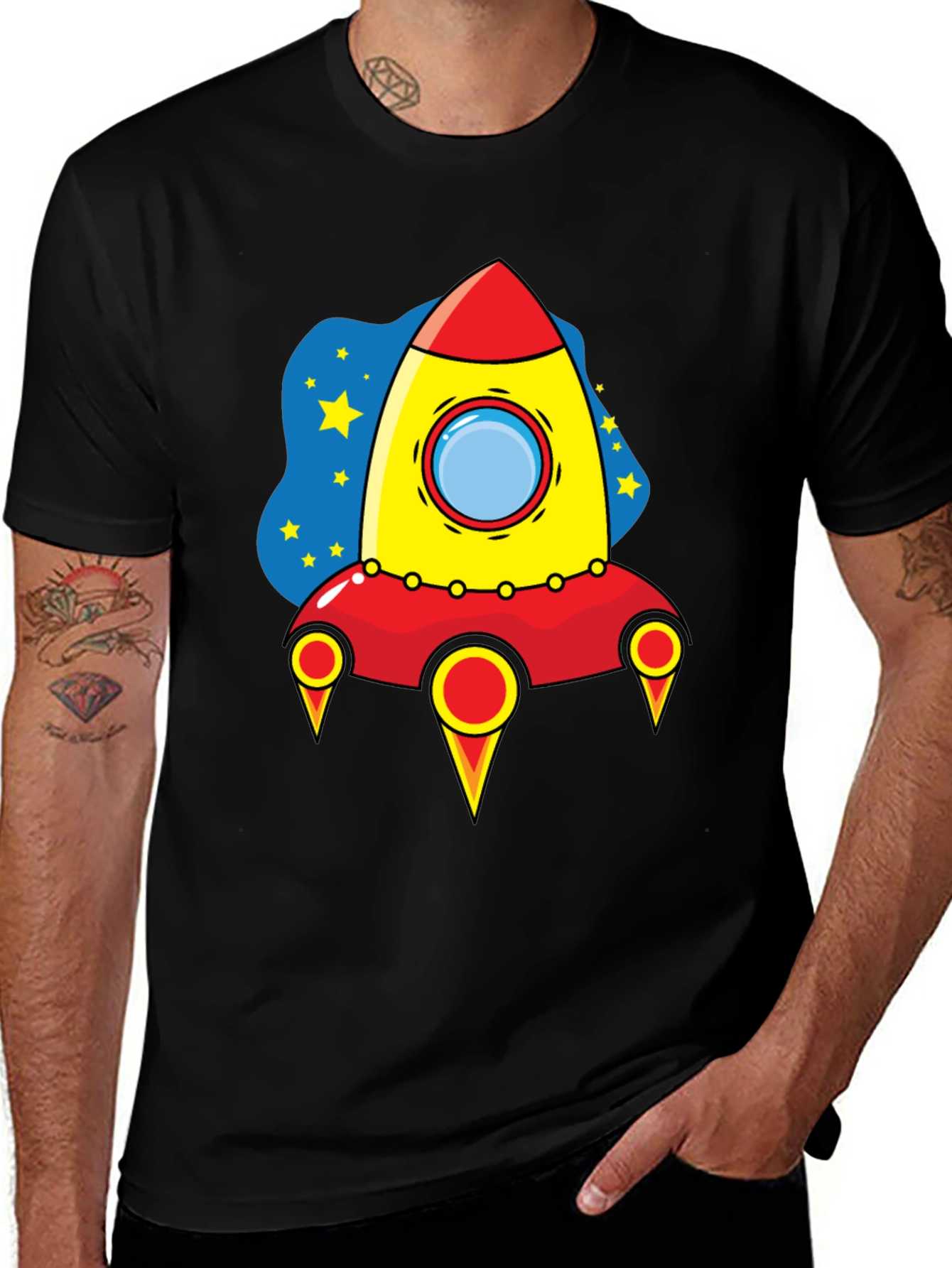 Rocket Ship Graphic T-Shirt - Space Adventure Tee