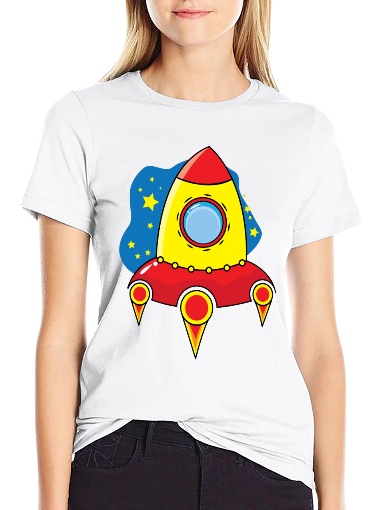 Rocket Ship Graphic T-Shirt - Space Adventure Tee