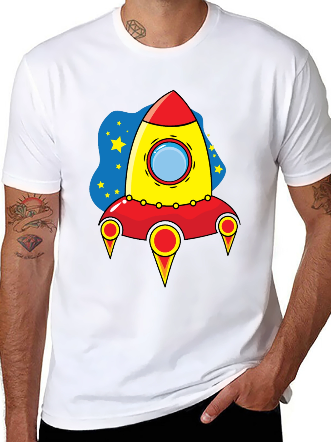 Rocket Ship Graphic T-Shirt - Space Adventure Tee