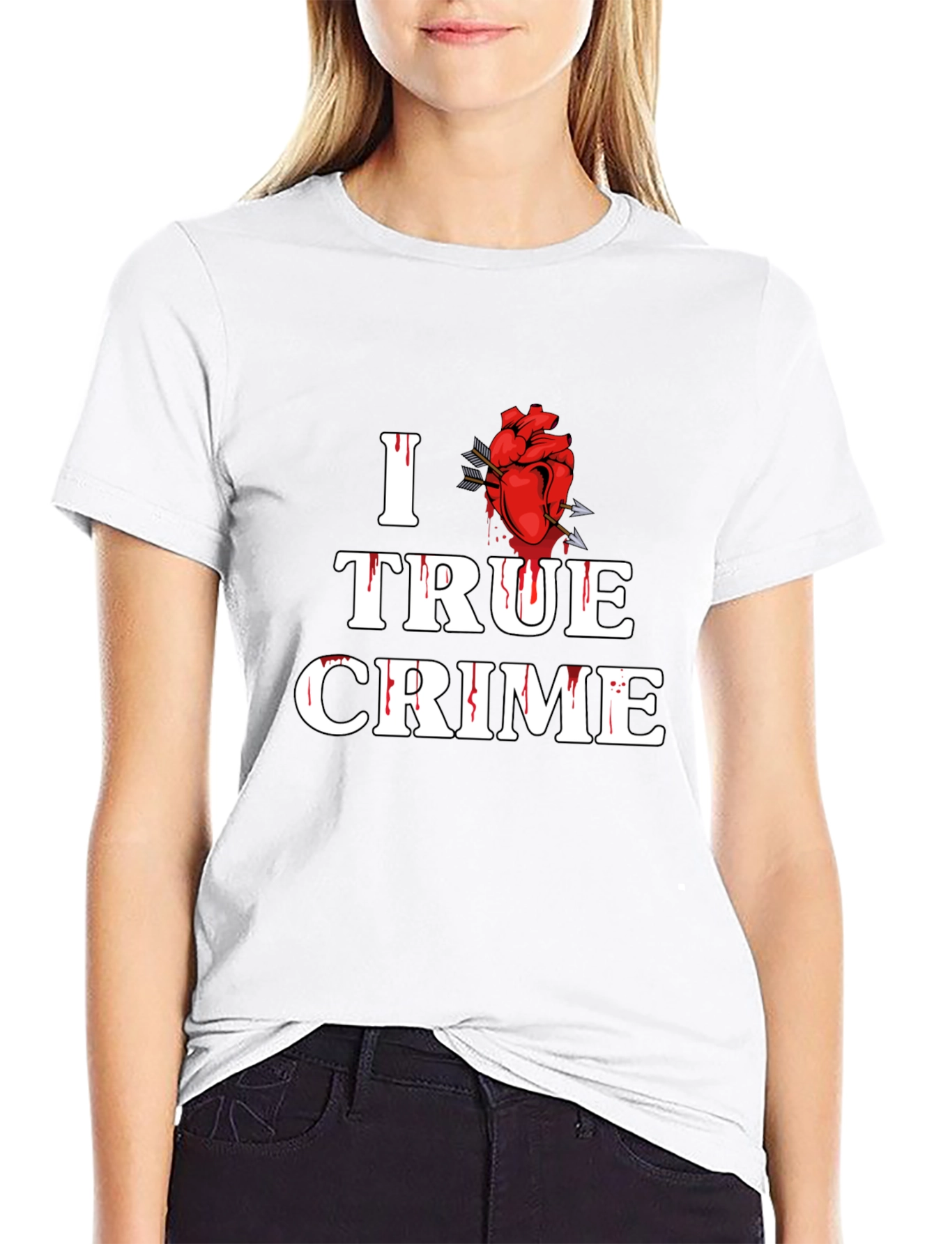 I Heart True Crime Graphic Tee - Black