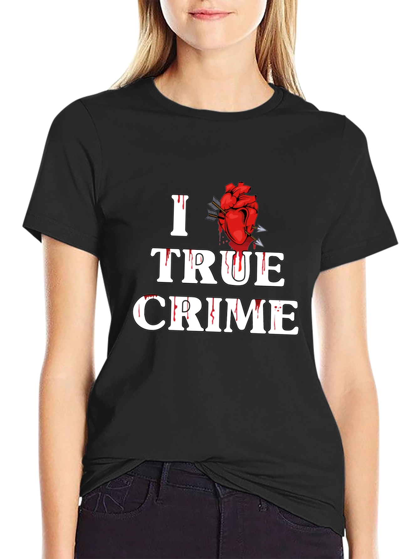 I Heart True Crime Graphic Tee - Black