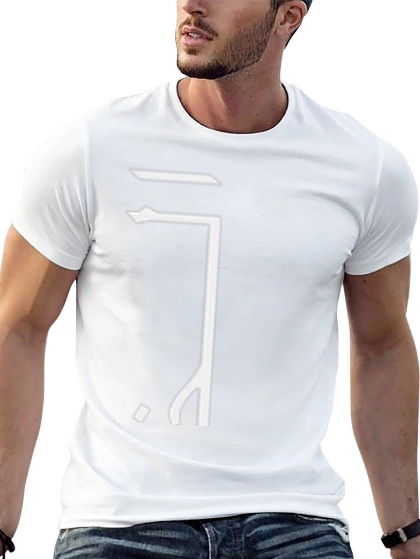 Minimalist Symbol Graphic Black Cotton T-Shirt