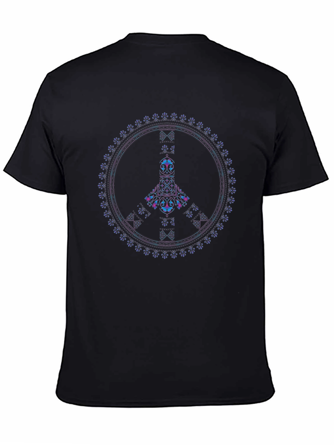 Peace Mandala Graphic Tee - Black
