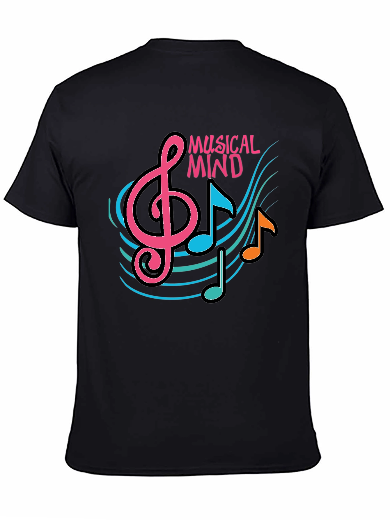 Musical Mind Graphic T-Shirt - Black Cotton Tee