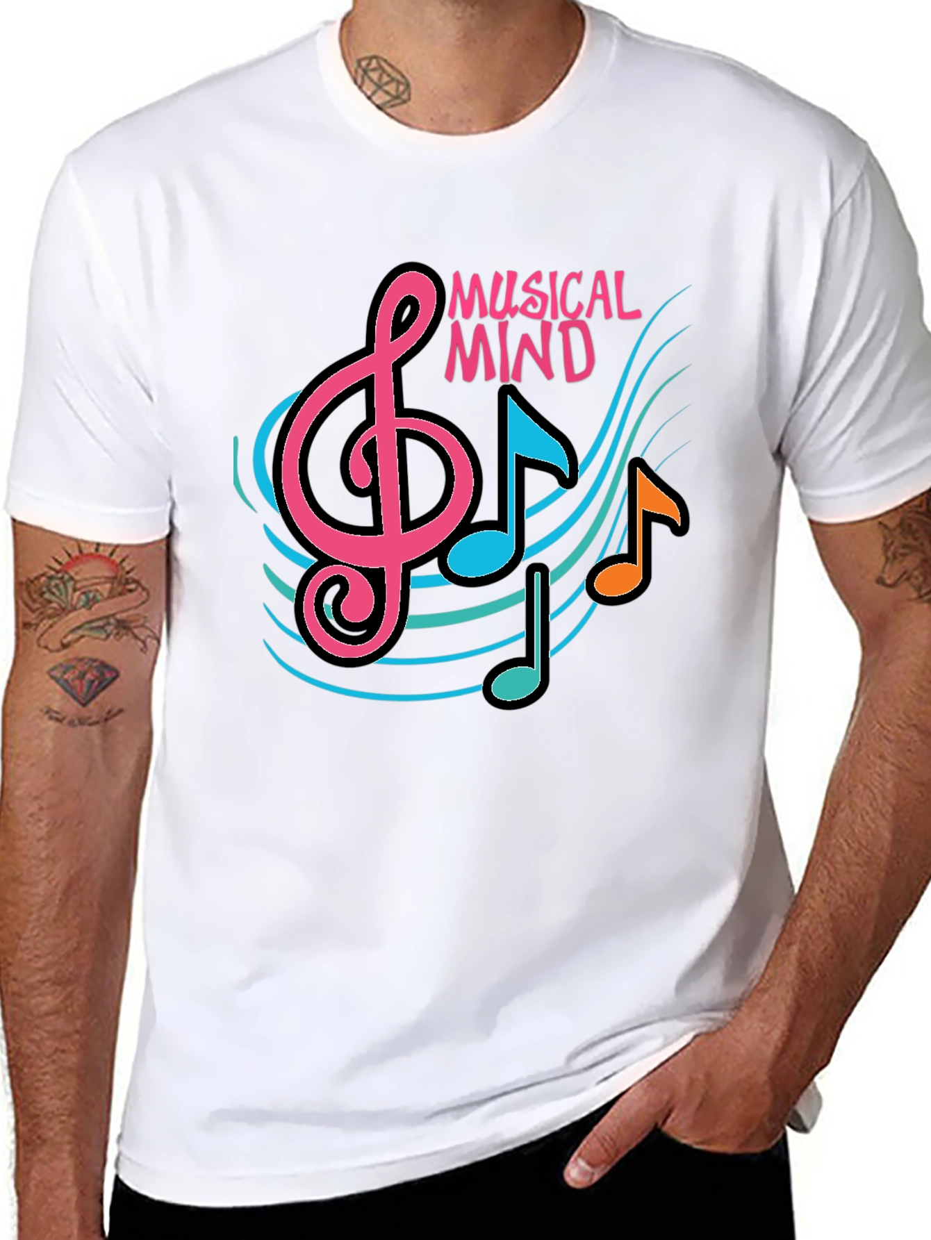 Musical Mind Graphic T-Shirt - Black Cotton Tee