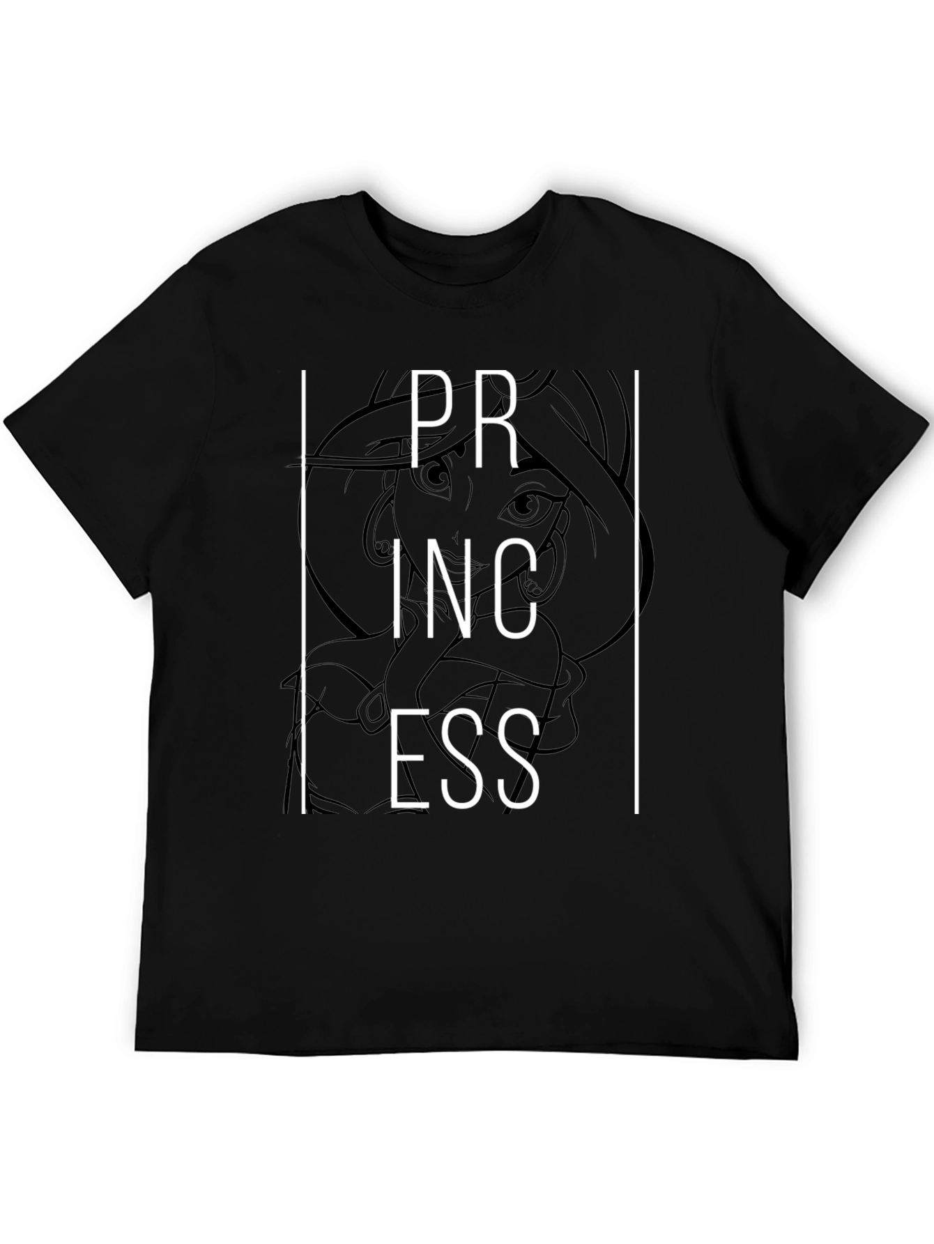 Princess Graphic Tee - Black Cotton T-Shirt
