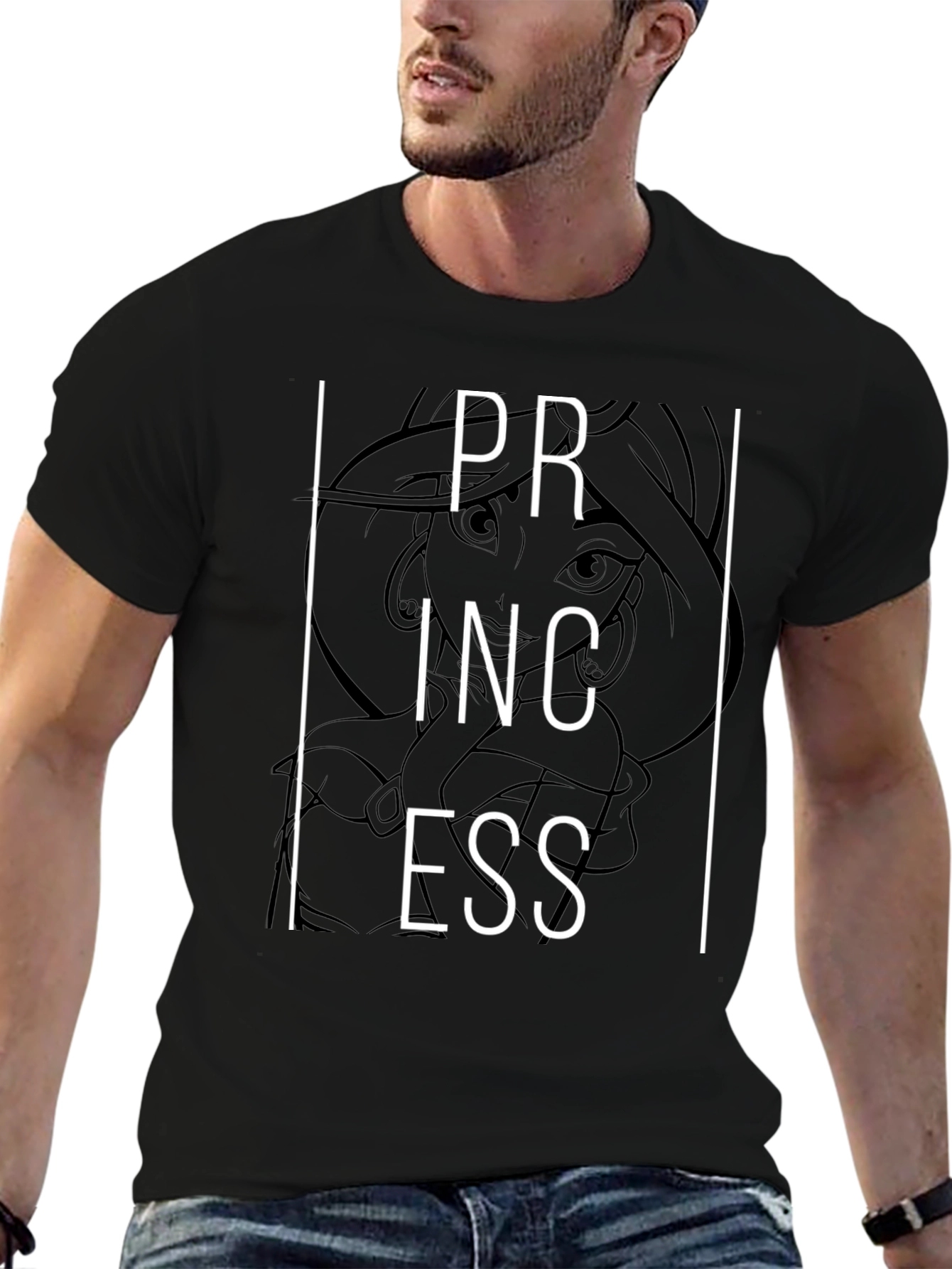 Princess Graphic Tee - Black Cotton T-Shirt