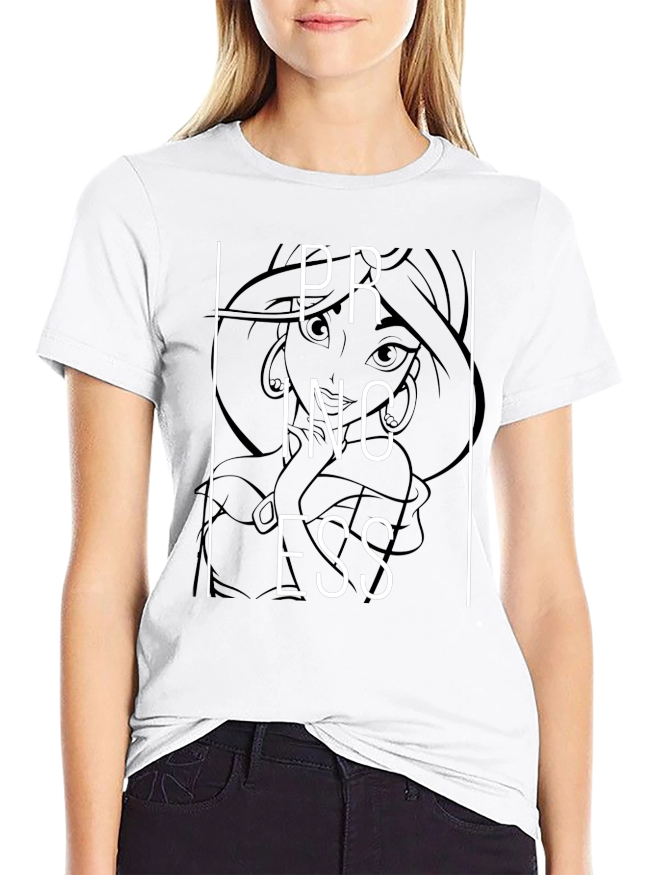 Princess Graphic Tee - Black Cotton T-Shirt