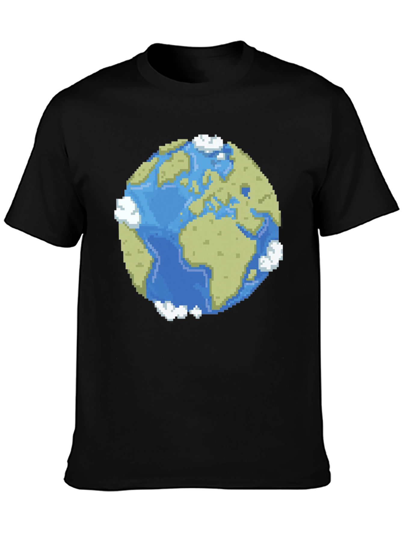 Pixel Earth Graphic Black T-Shirt