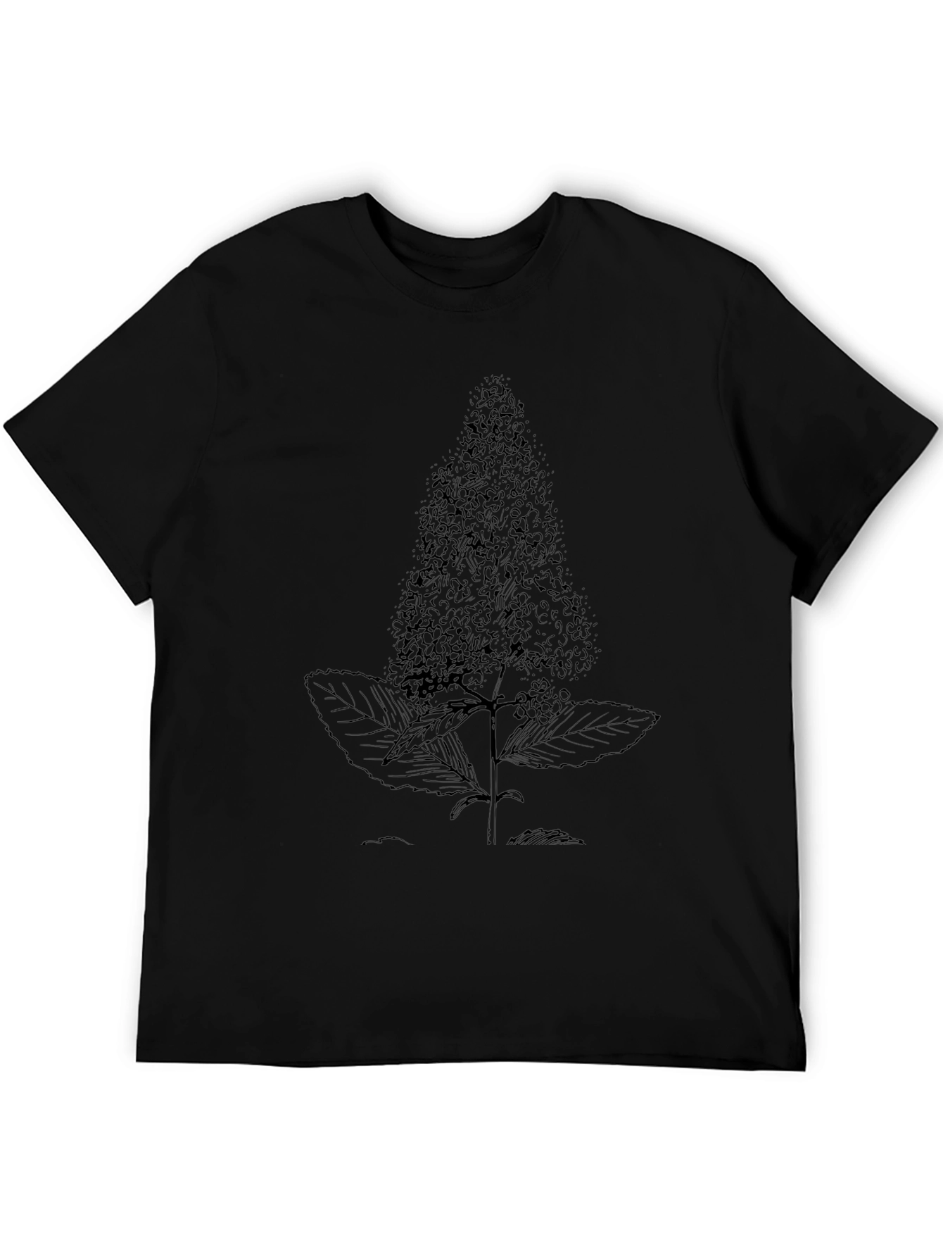 Botanical Sketch Tee - Unisex Black Graphic T-Shirt