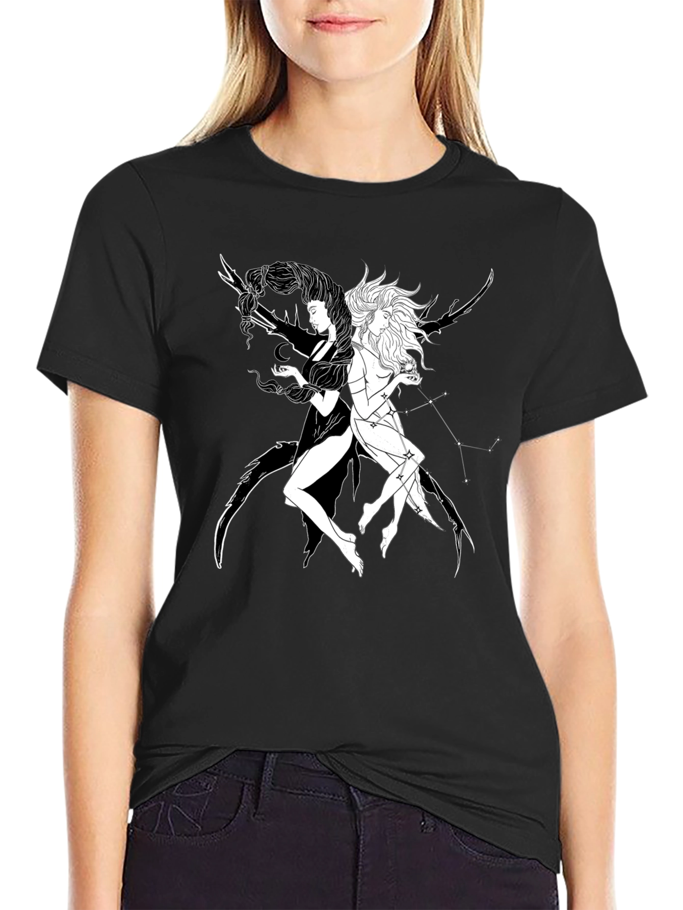 Yin Yang Celestial T-Shirt - Black