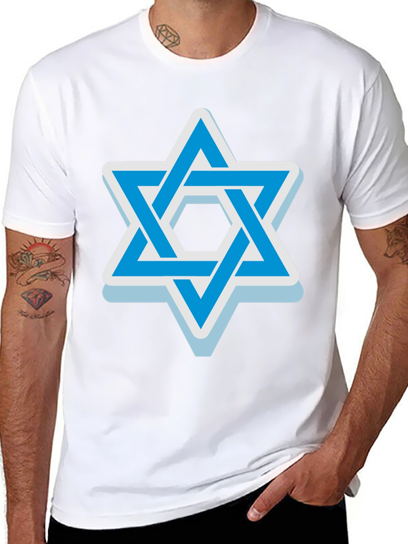 Star of David Graphic T-Shirt - Casual Black Tee