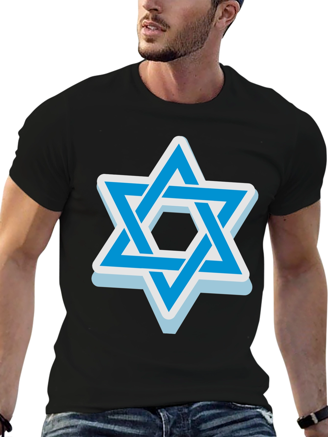 Star of David Graphic T-Shirt - Casual Black Tee