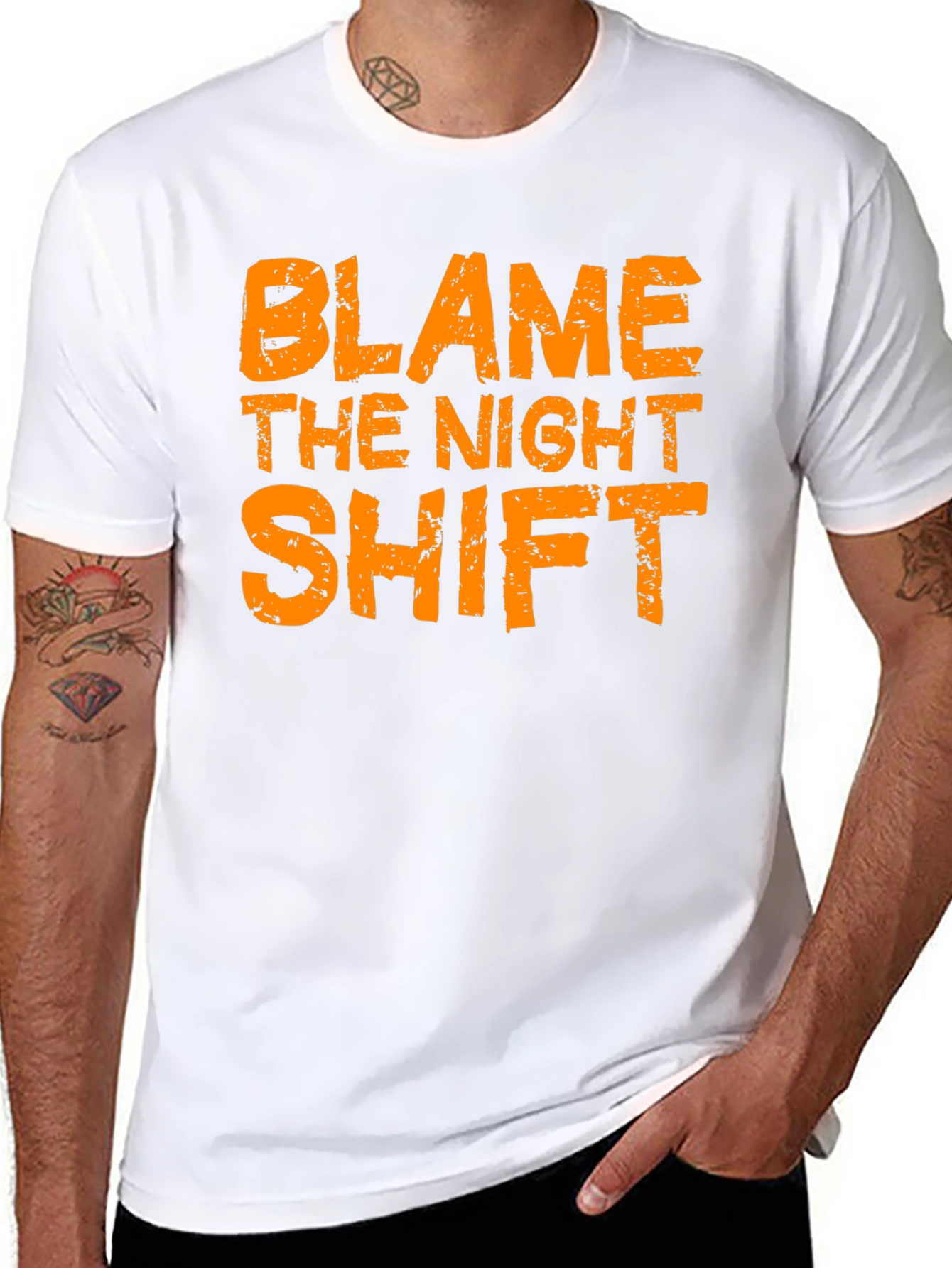 Blame The Night Shift Black Graphic Tee