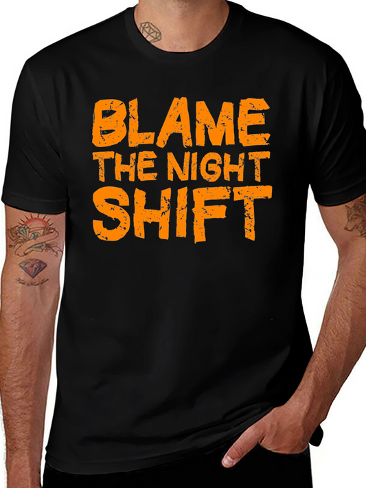Blame The Night Shift Black Graphic Tee