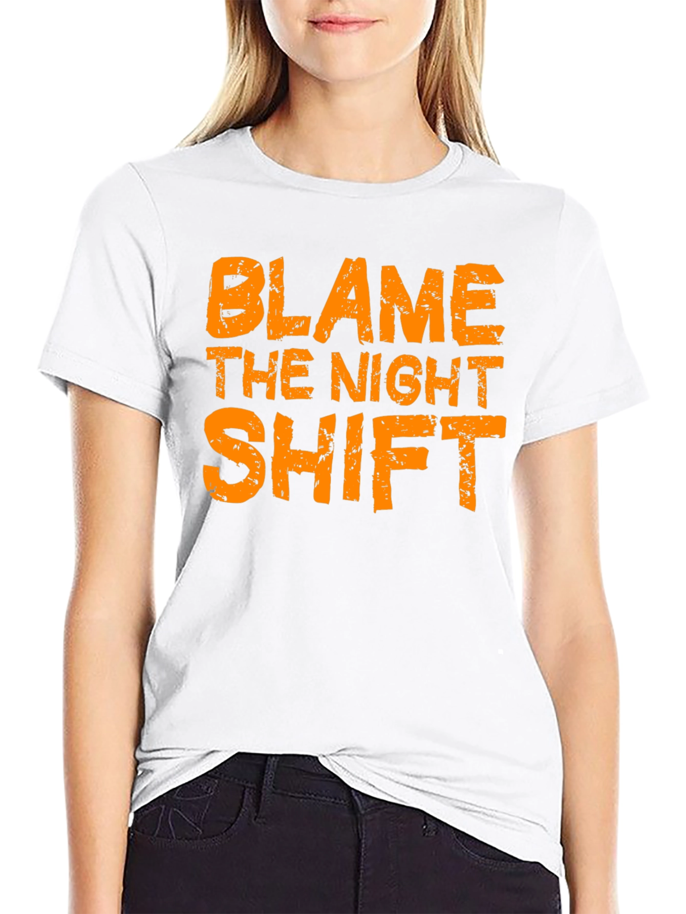 Blame The Night Shift Black Graphic Tee