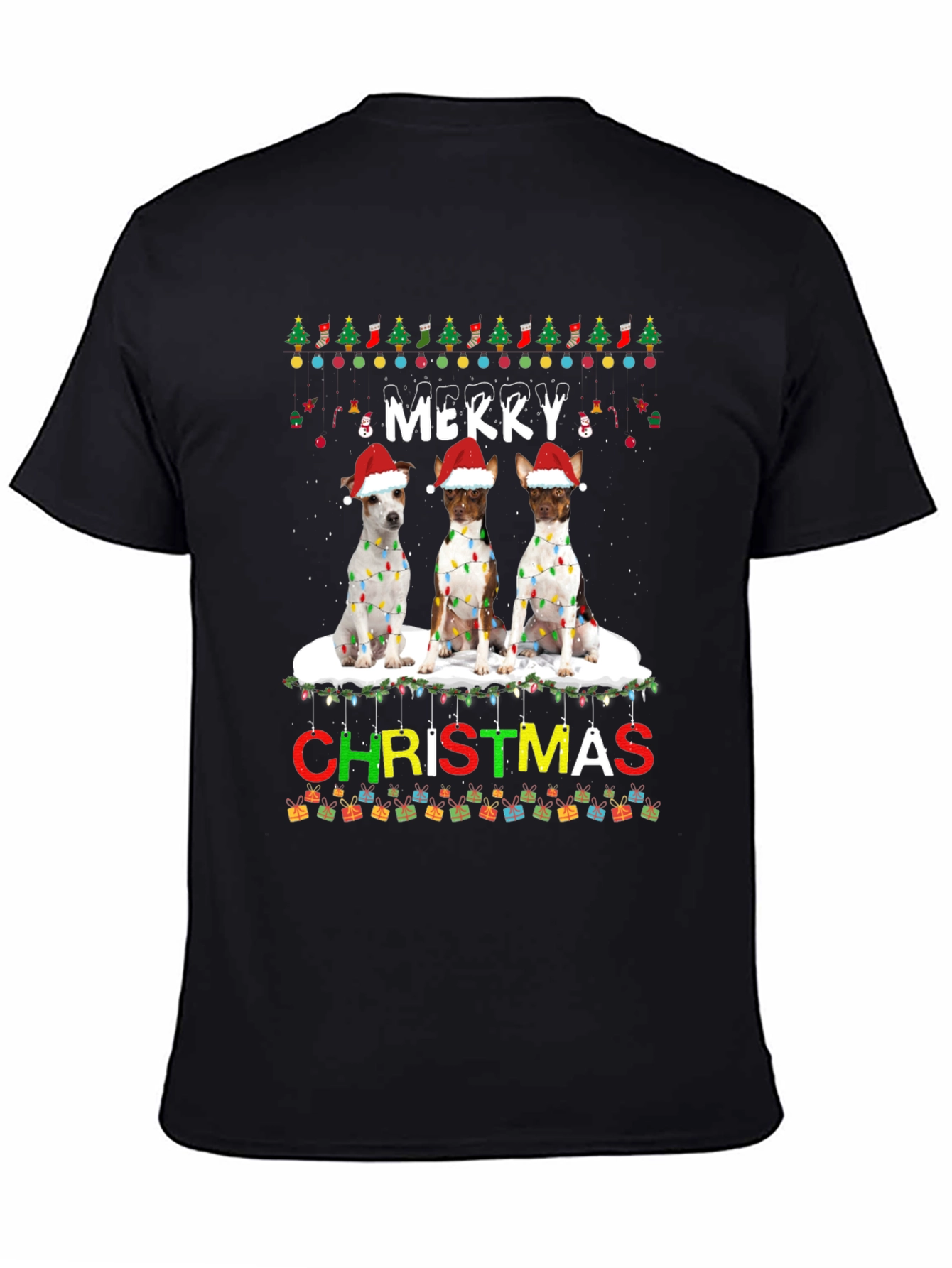 Festive Dog Christmas T-Shirt - Merry Holiday Apparel