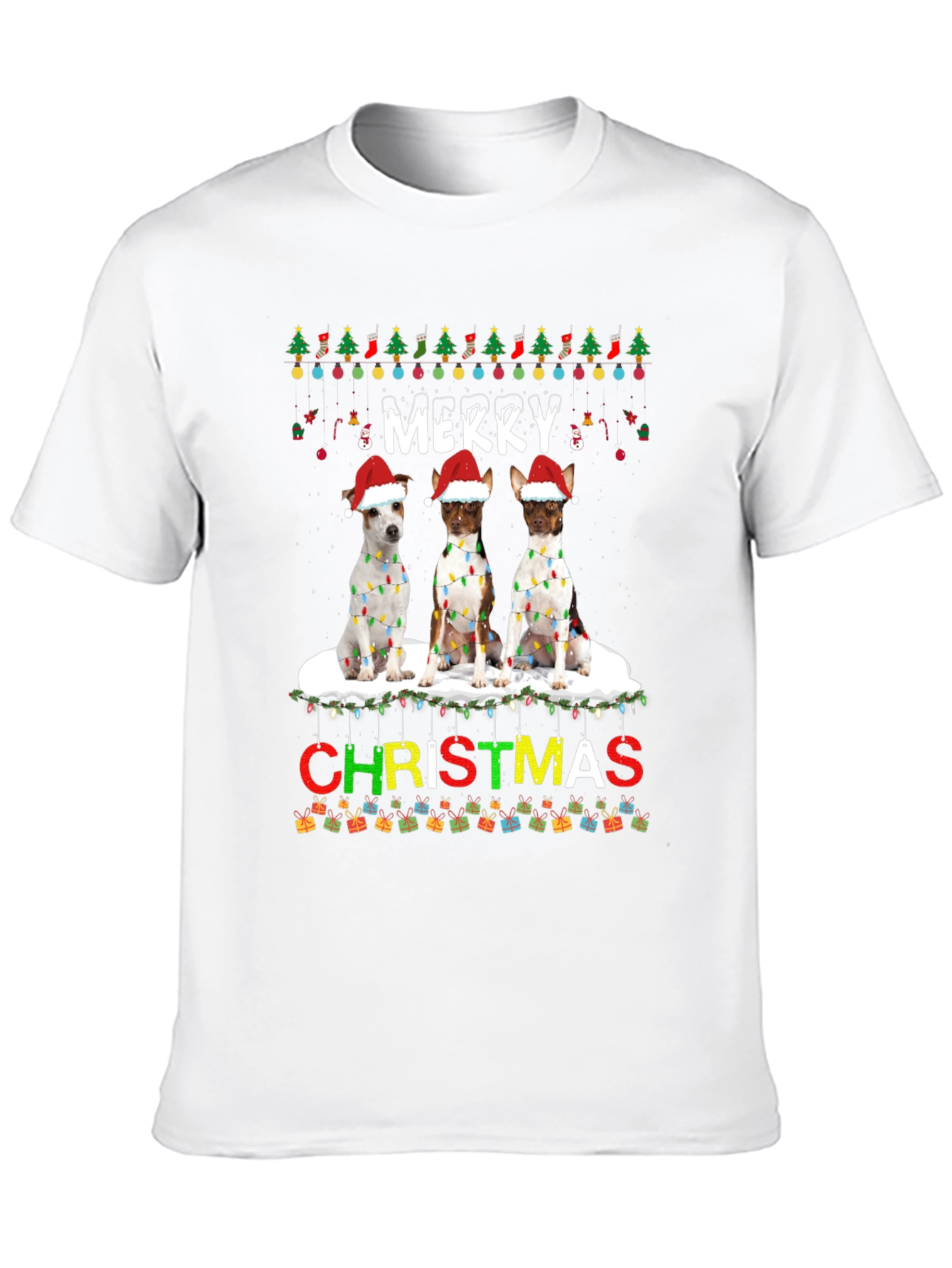 Festive Dog Christmas T-Shirt - Merry Holiday Apparel